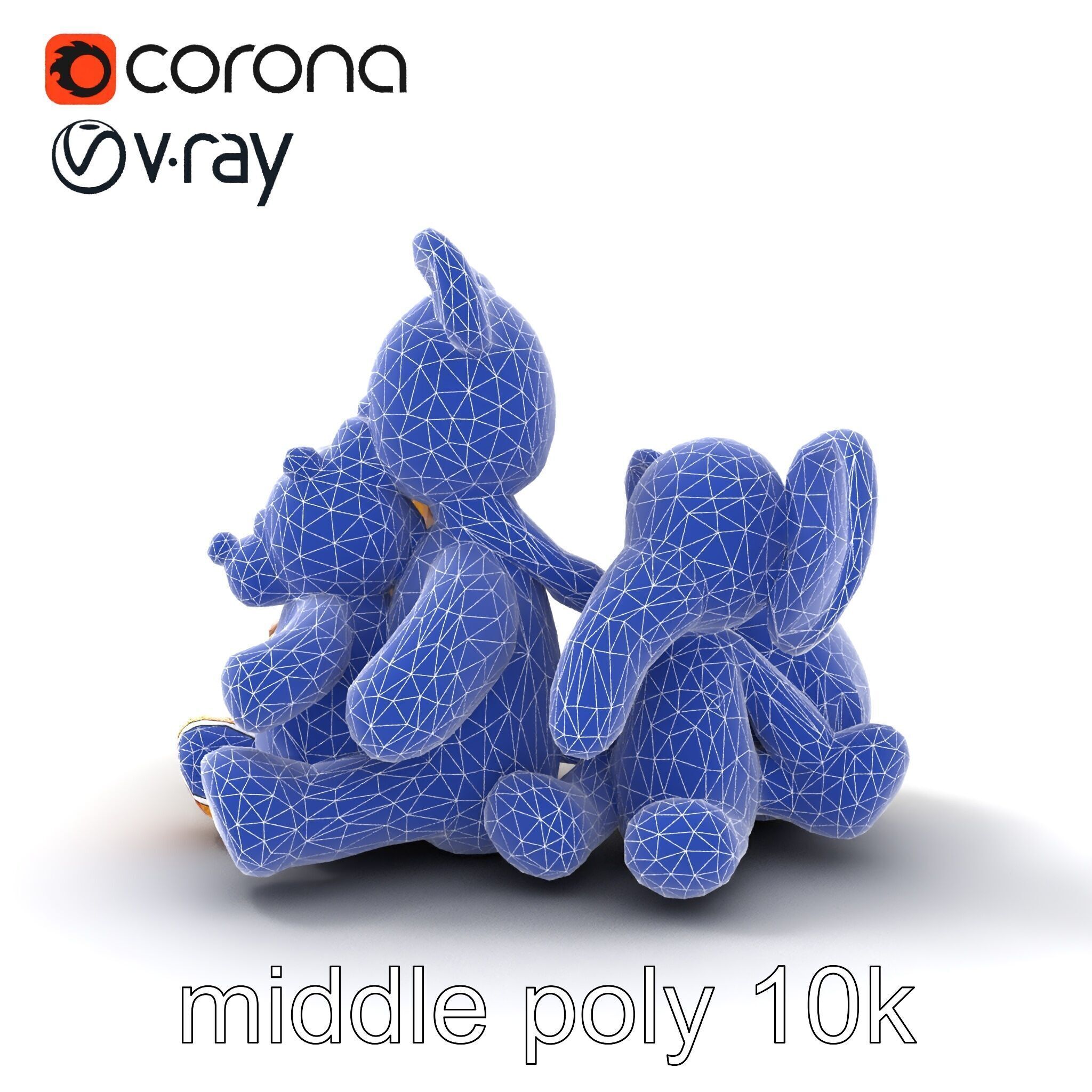 Colorful Plush Toys Collection model pack Low-poly 3D model_30