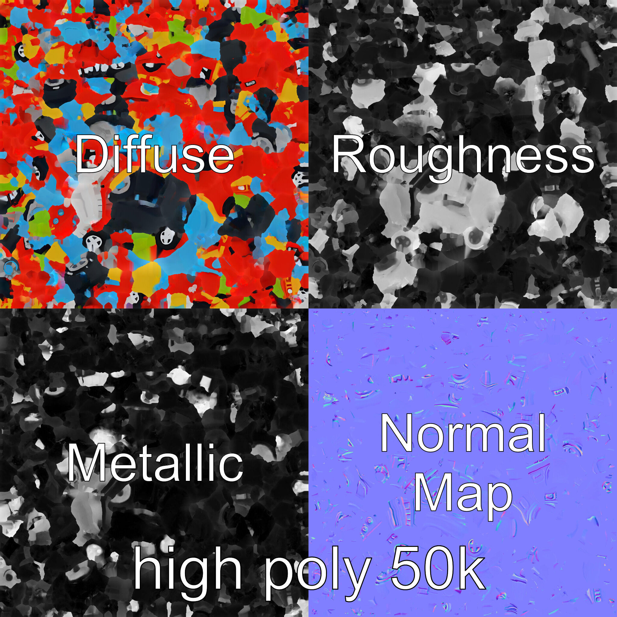 Vibrant Toy Cars Interactive Model Pack Low-poly 3D model_3