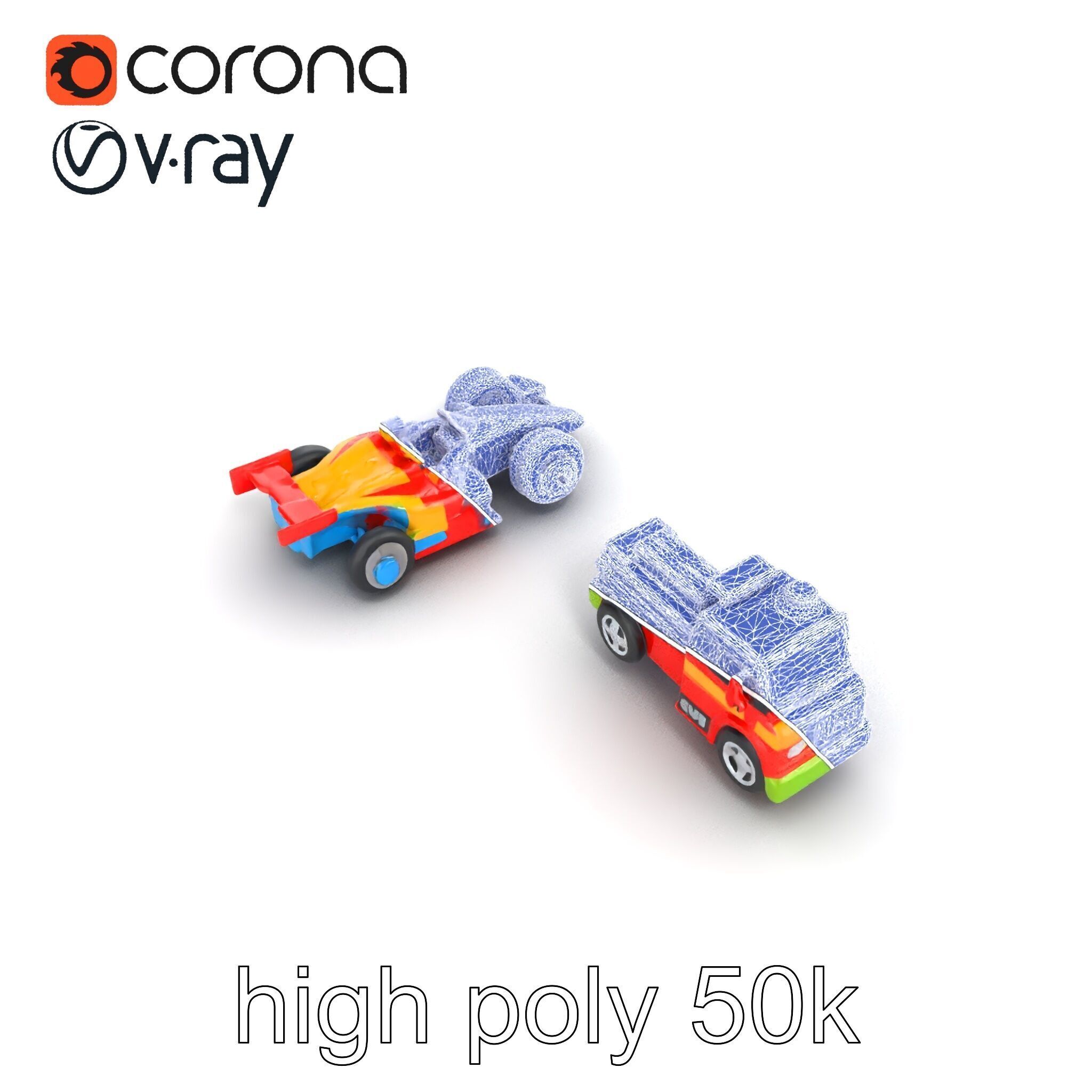Vibrant Toy Cars Interactive Model Pack Low-poly 3D model_18
