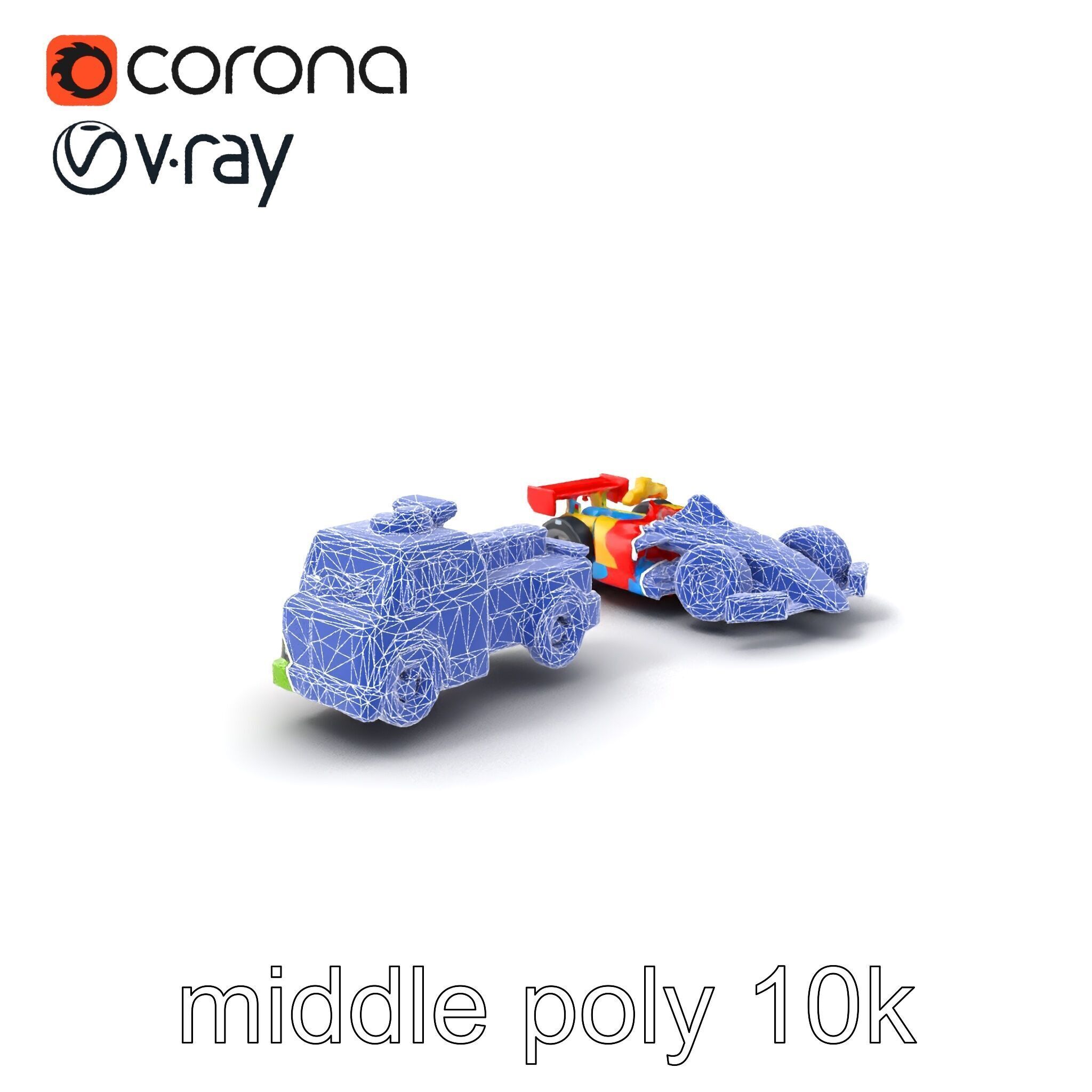 Vibrant Toy Cars Interactive Model Pack Low-poly 3D model_6