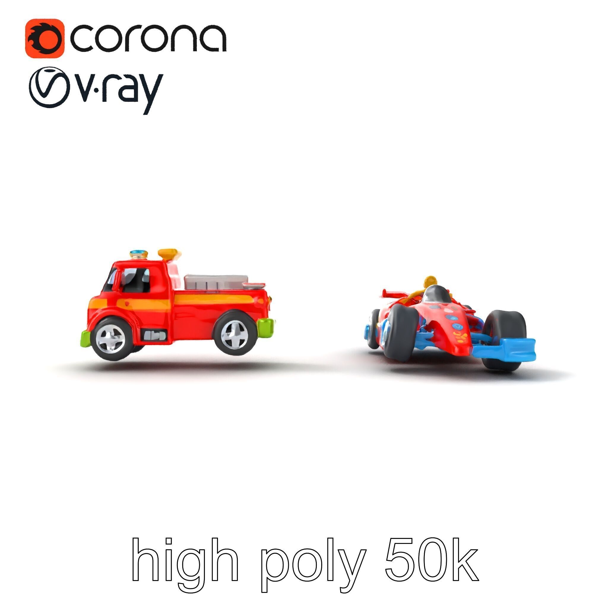 Vibrant Toy Cars Interactive Model Pack Low-poly 3D model_14