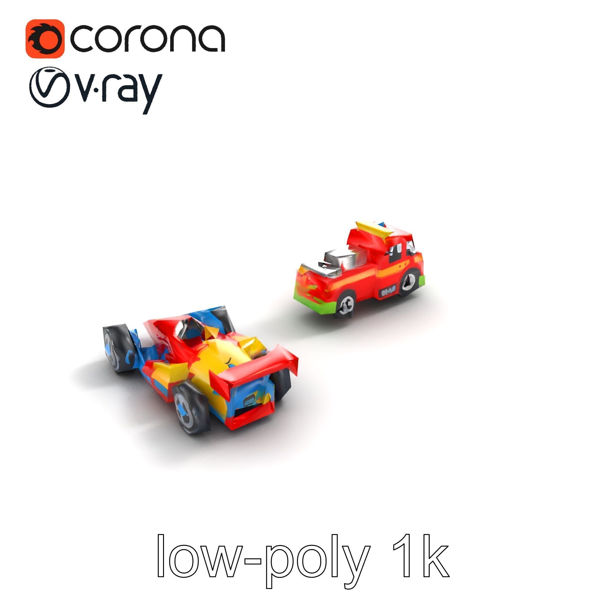 Vibrant Toy Cars Interactive Model Pack Low-poly 3D model_9
