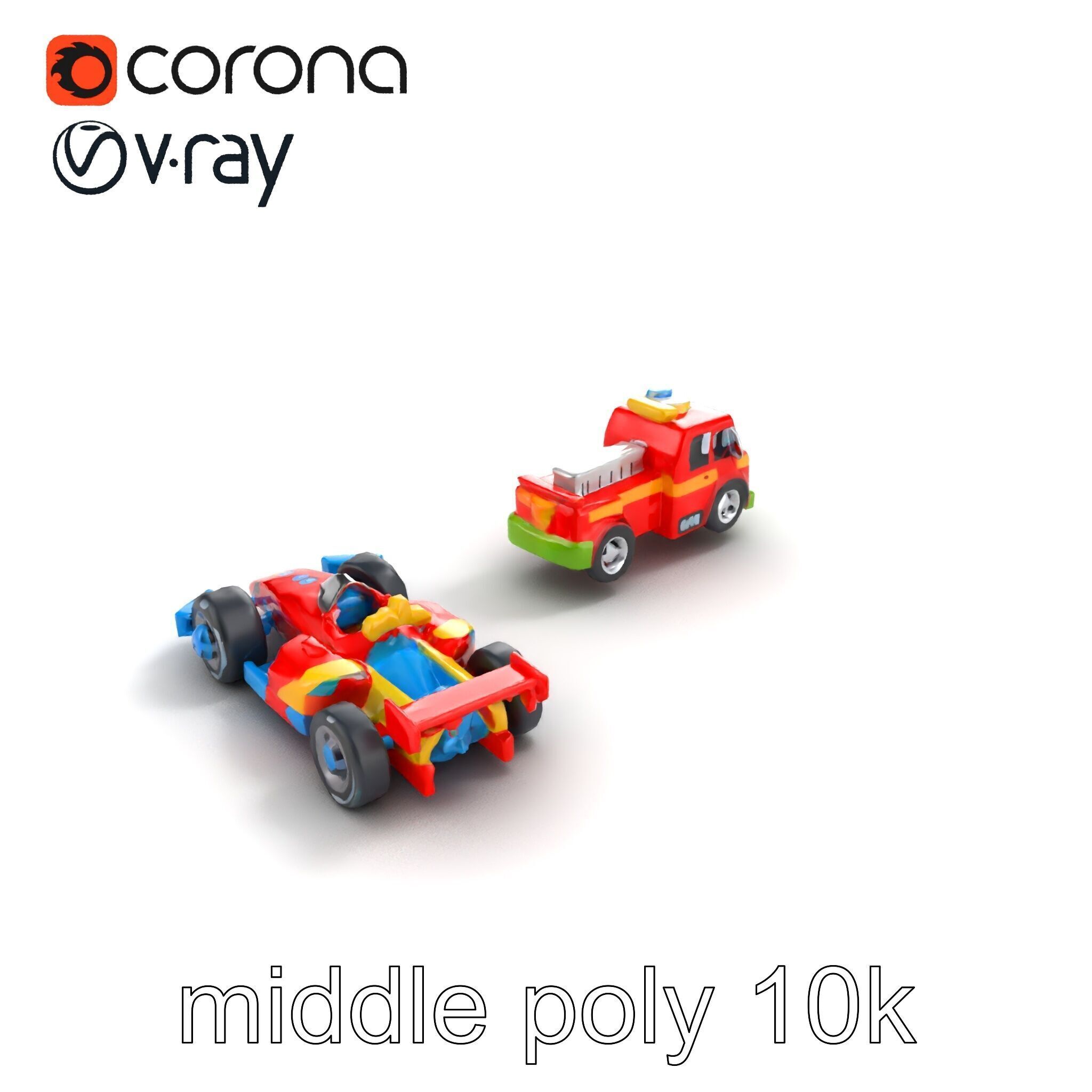 Vibrant Toy Cars Interactive Model Pack Low-poly 3D model_8