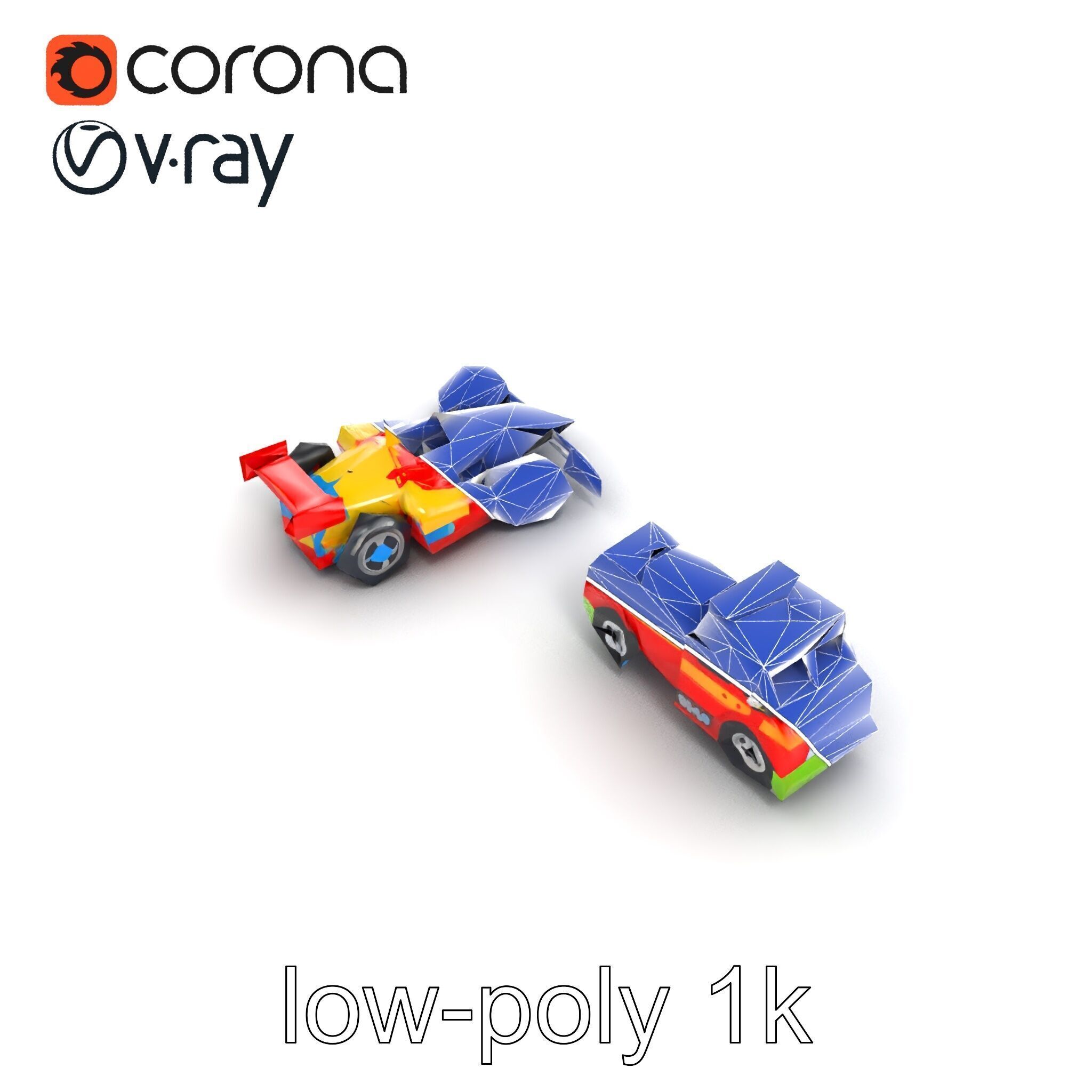 Vibrant Toy Cars Interactive Model Pack Low-poly 3D model_23