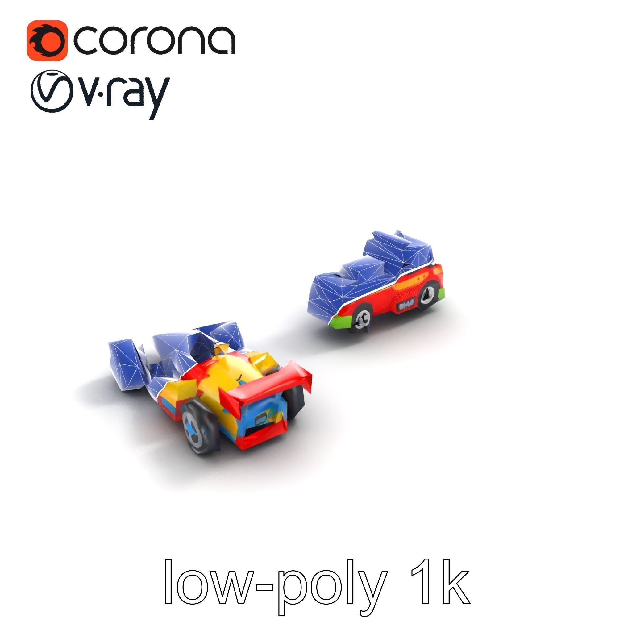 Vibrant Toy Cars Interactive Model Pack Low-poly 3D model_15