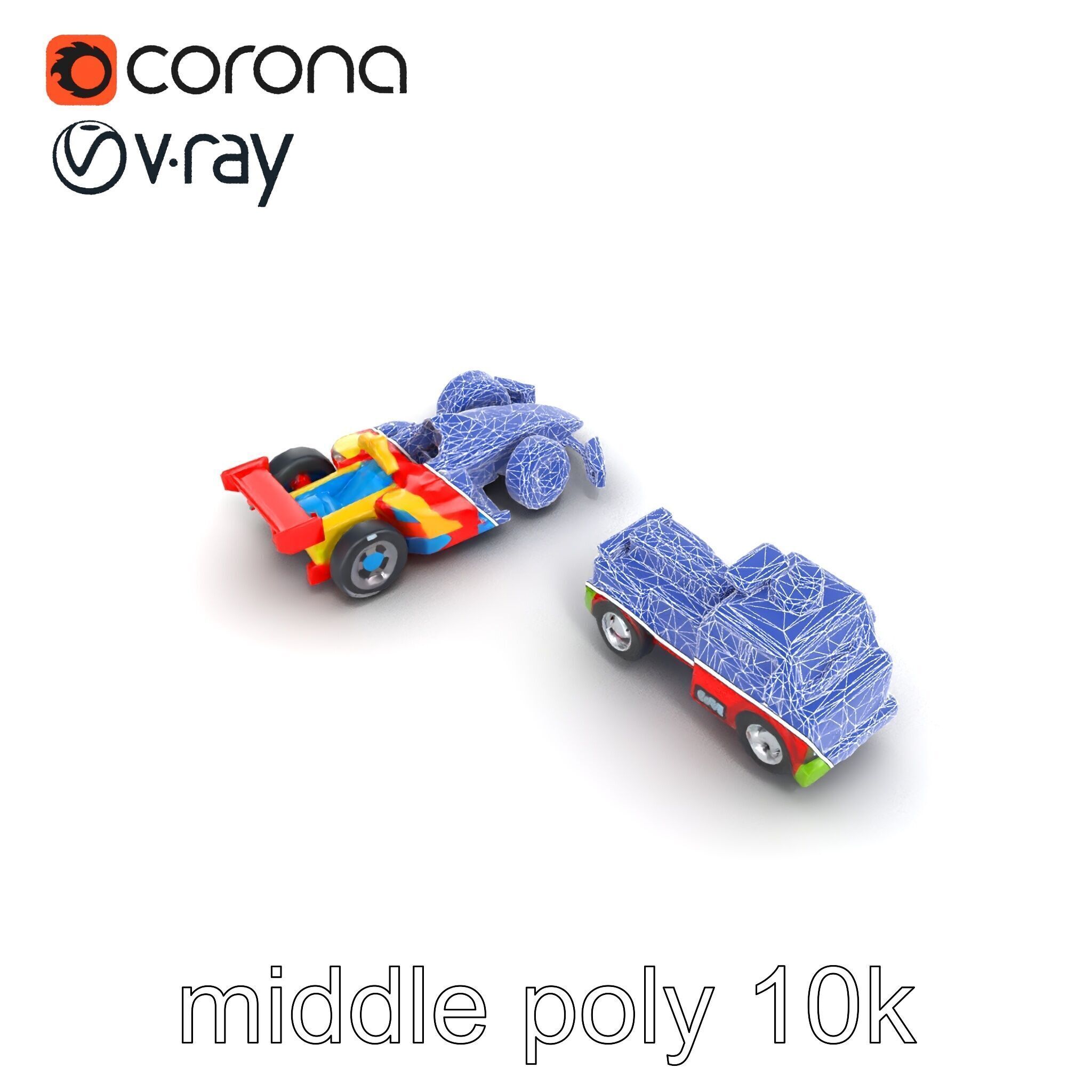 Vibrant Toy Cars Interactive Model Pack Low-poly 3D model_11