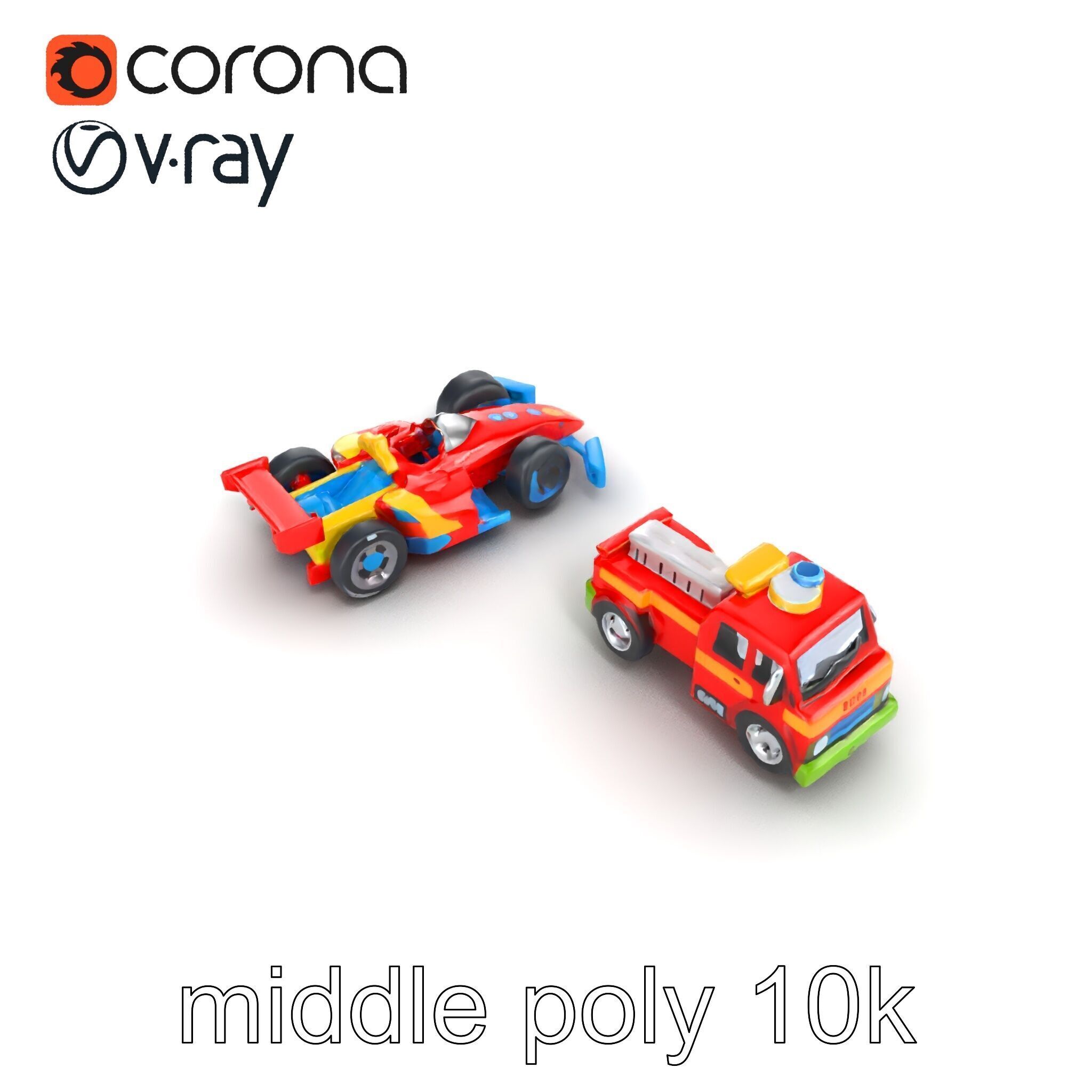 Vibrant Toy Cars Interactive Model Pack Low-poly 3D model_29