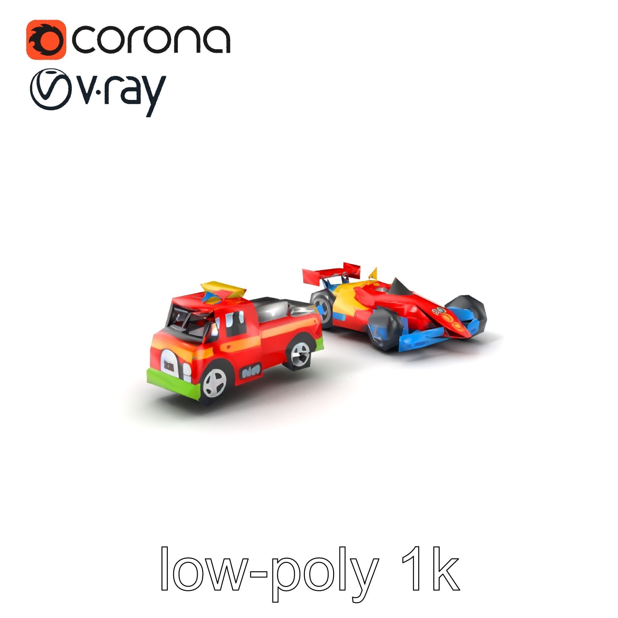 Vibrant Toy Cars Interactive Model Pack Low-poly 3D model_5
