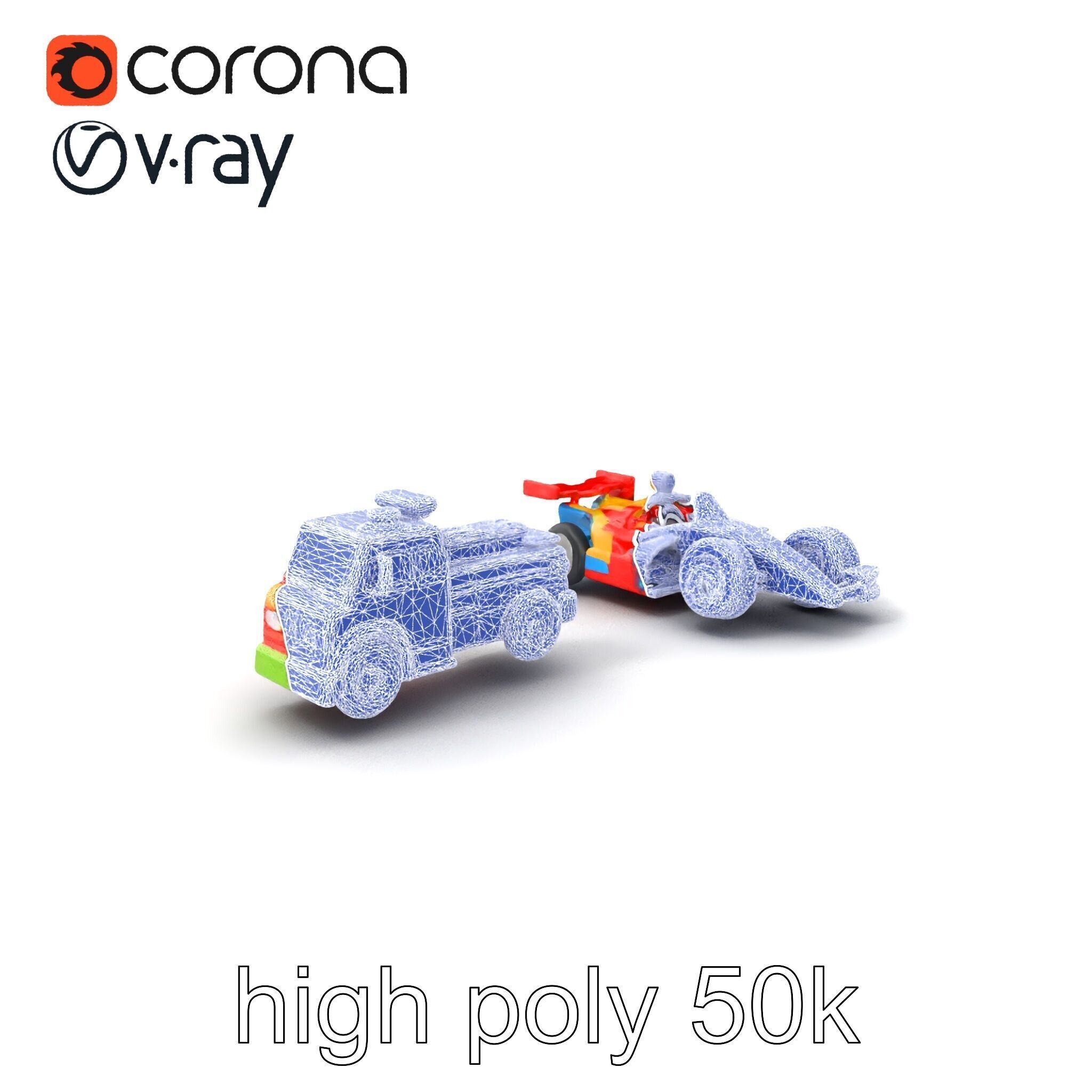 Vibrant Toy Cars Interactive Model Pack Low-poly 3D model_10