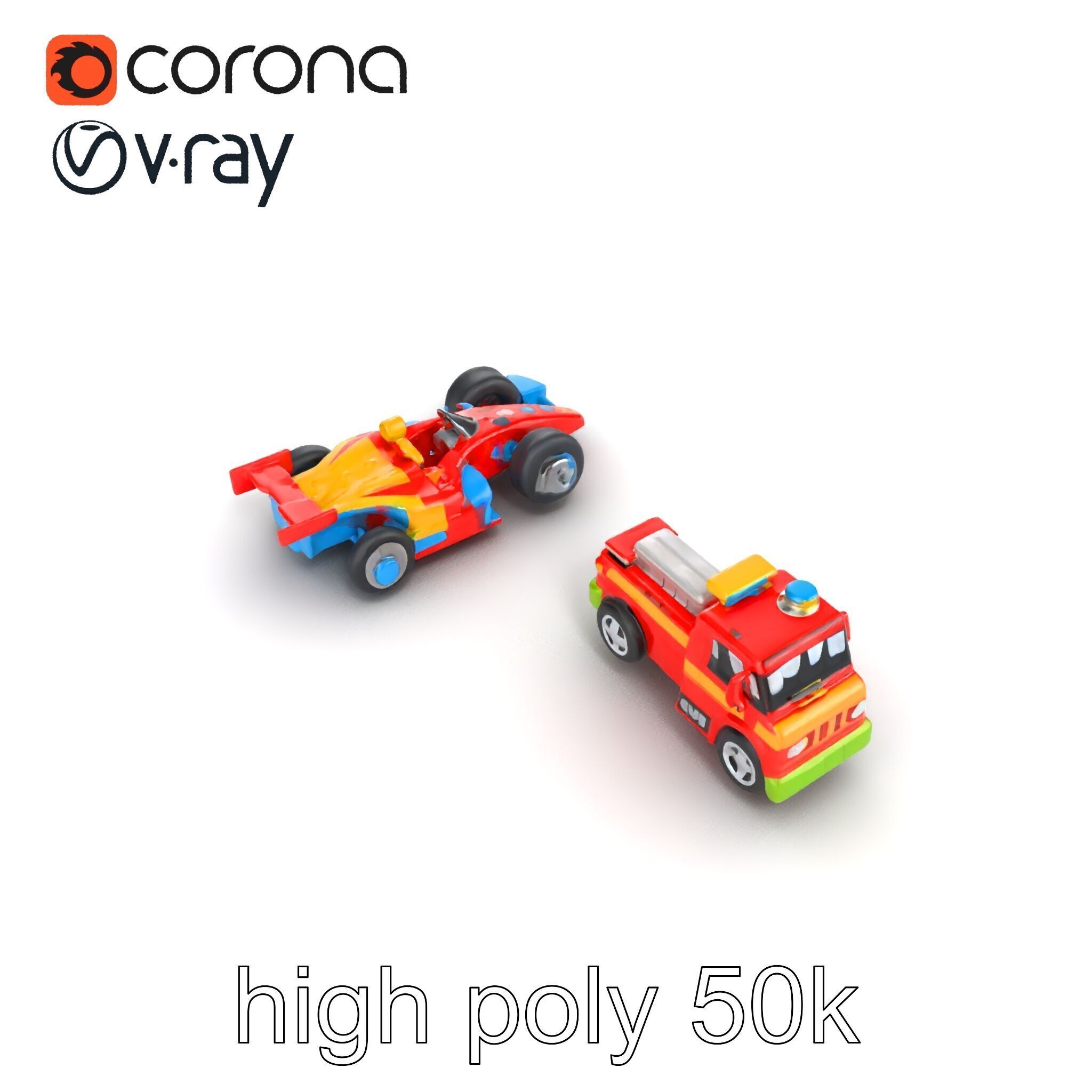 Vibrant Toy Cars Interactive Model Pack Low-poly 3D model_27