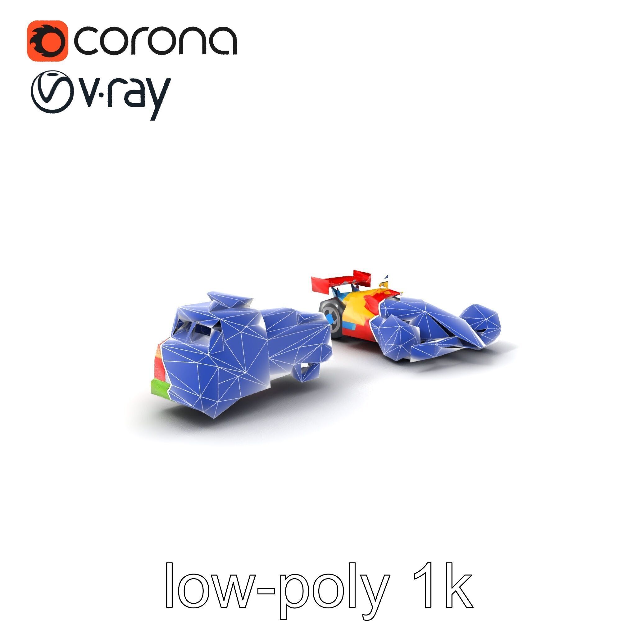 Vibrant Toy Cars Interactive Model Pack Low-poly 3D model_7