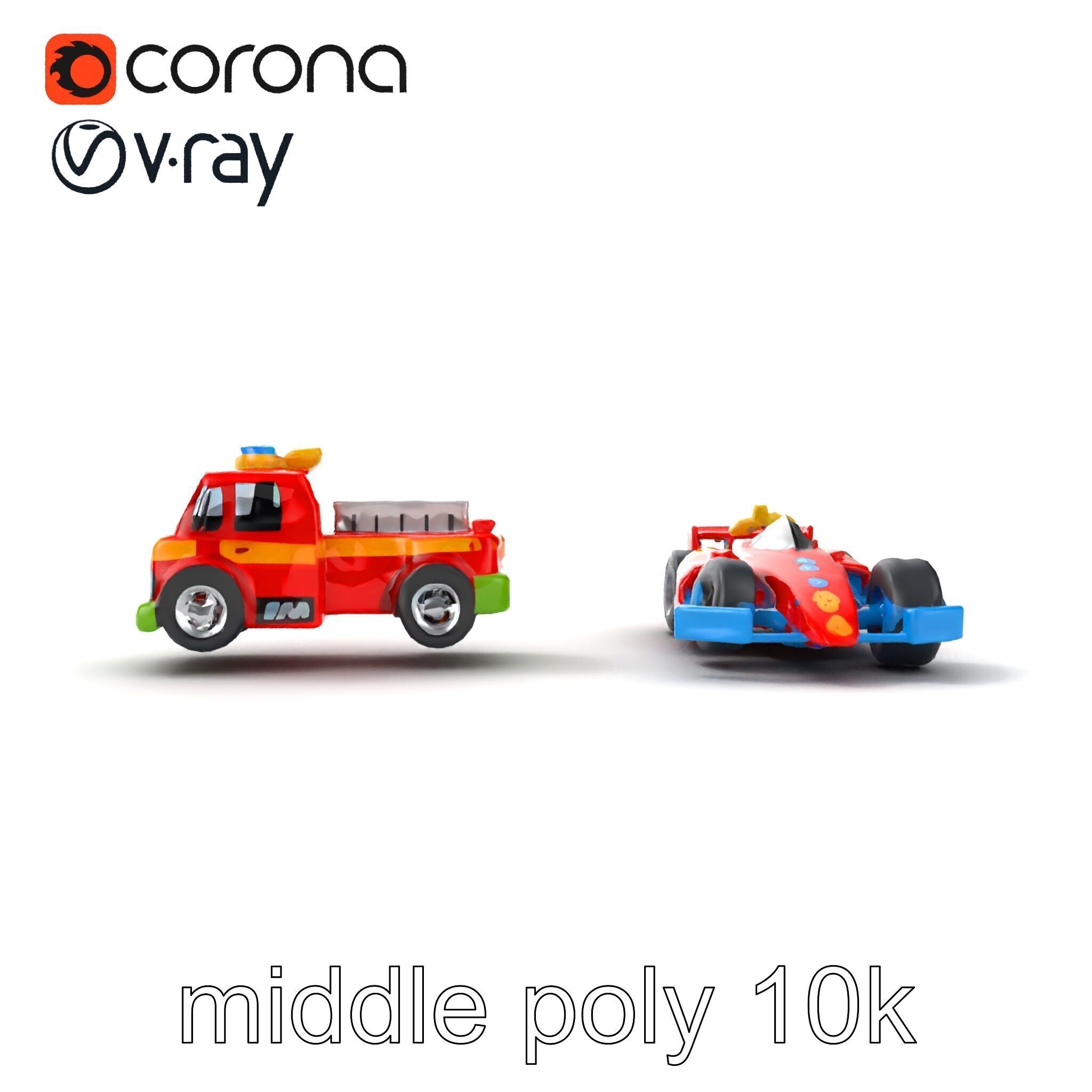 Vibrant Toy Cars Interactive Model Pack Low-poly 3D model_24