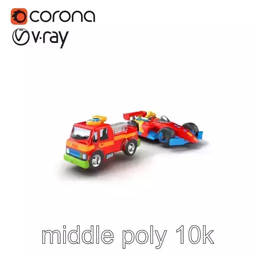 Vibrant Toy Cars Interactive Model Pack Low-poly 3D model