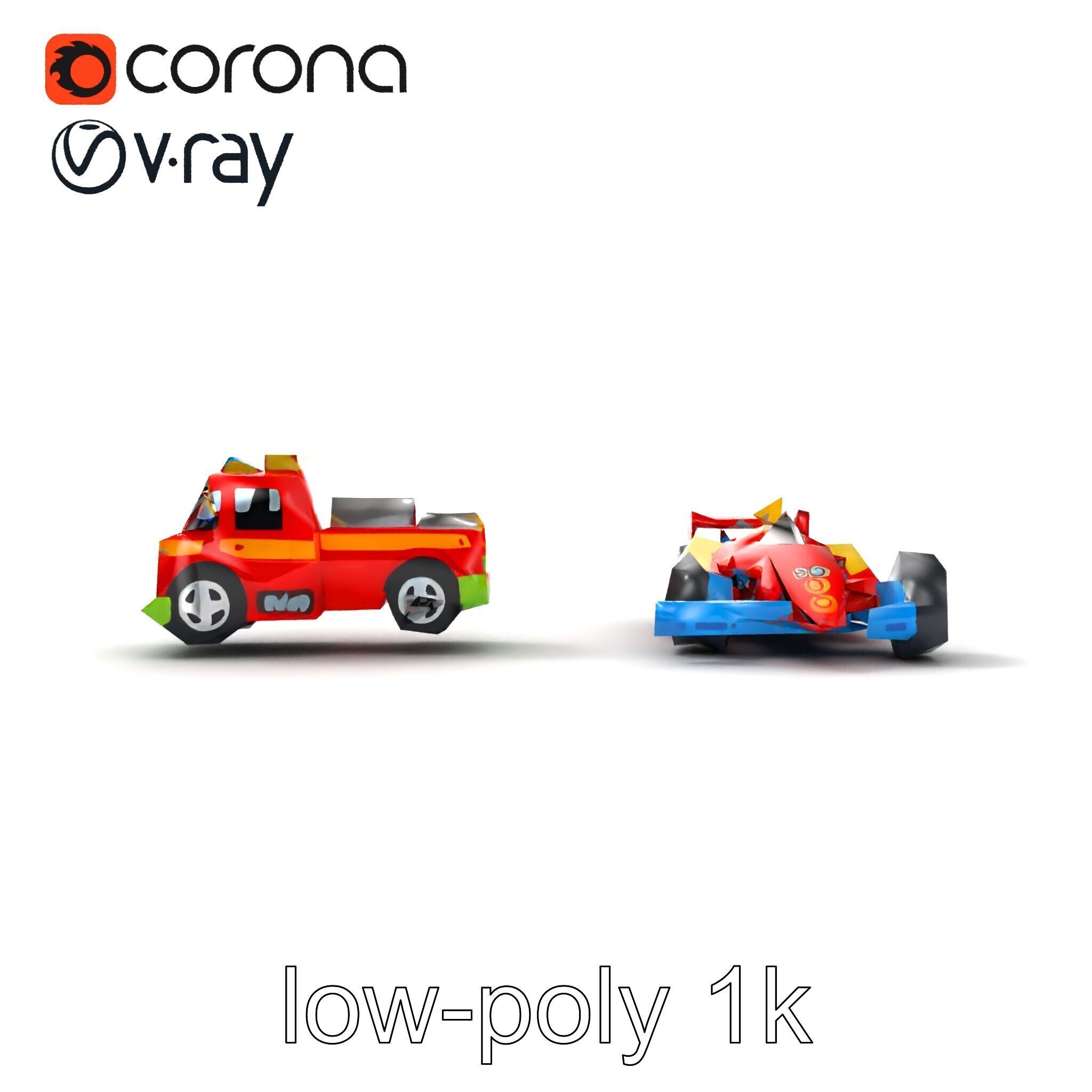 Vibrant Toy Cars Interactive Model Pack Low-poly 3D model_17