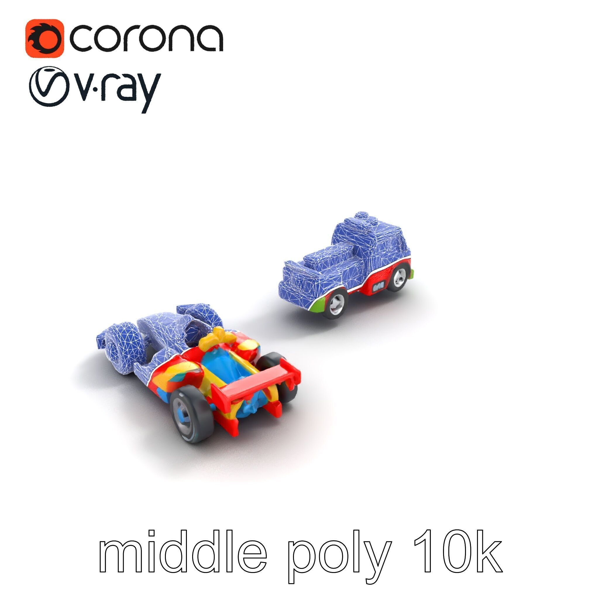 Vibrant Toy Cars Interactive Model Pack Low-poly 3D model_20