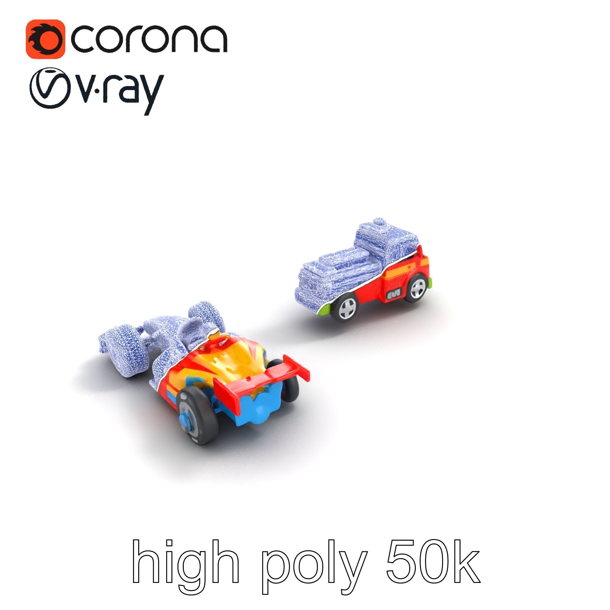 Vibrant Toy Cars Interactive Model Pack Low-poly 3D model_16