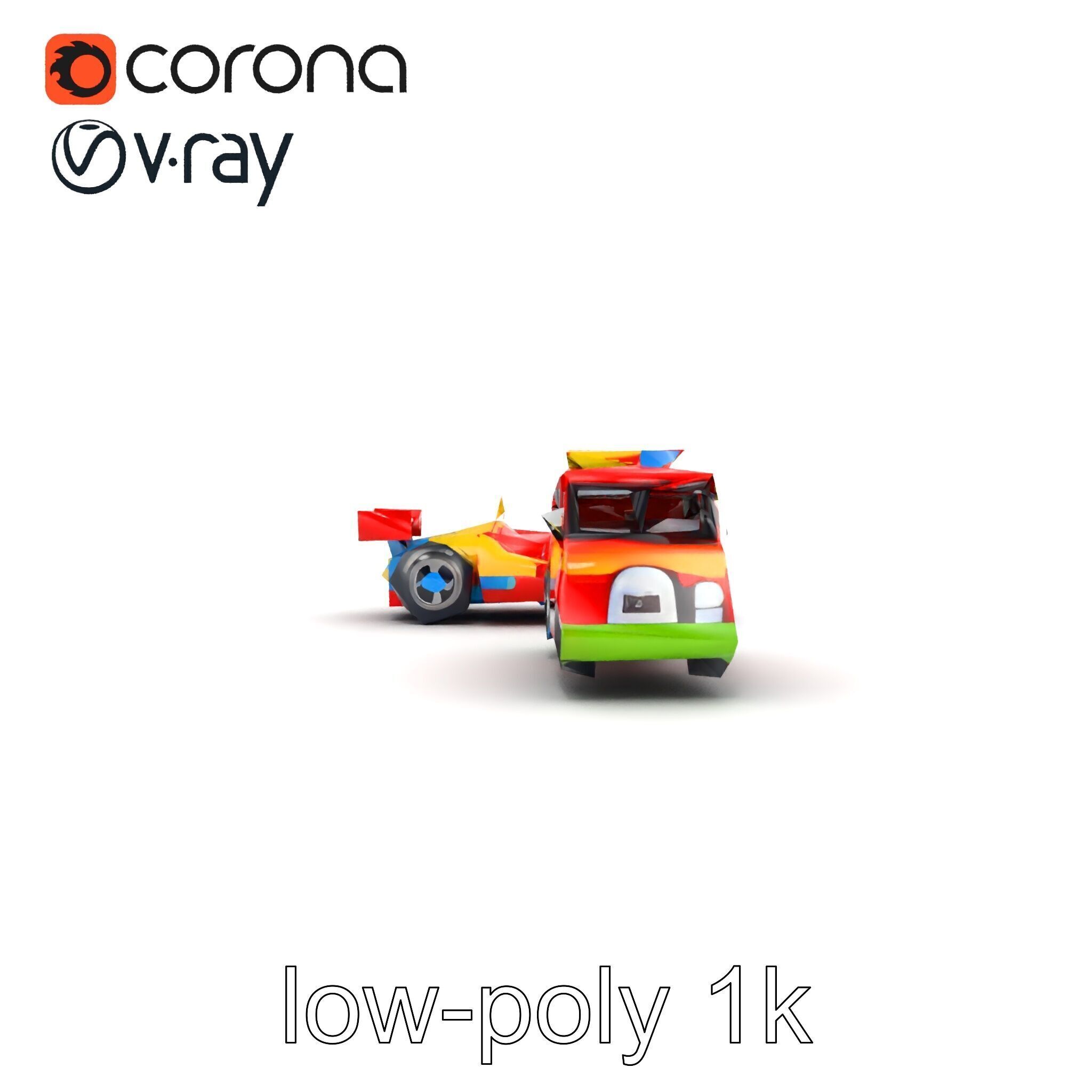 Vibrant Toy Cars Interactive Model Pack Low-poly 3D model_13