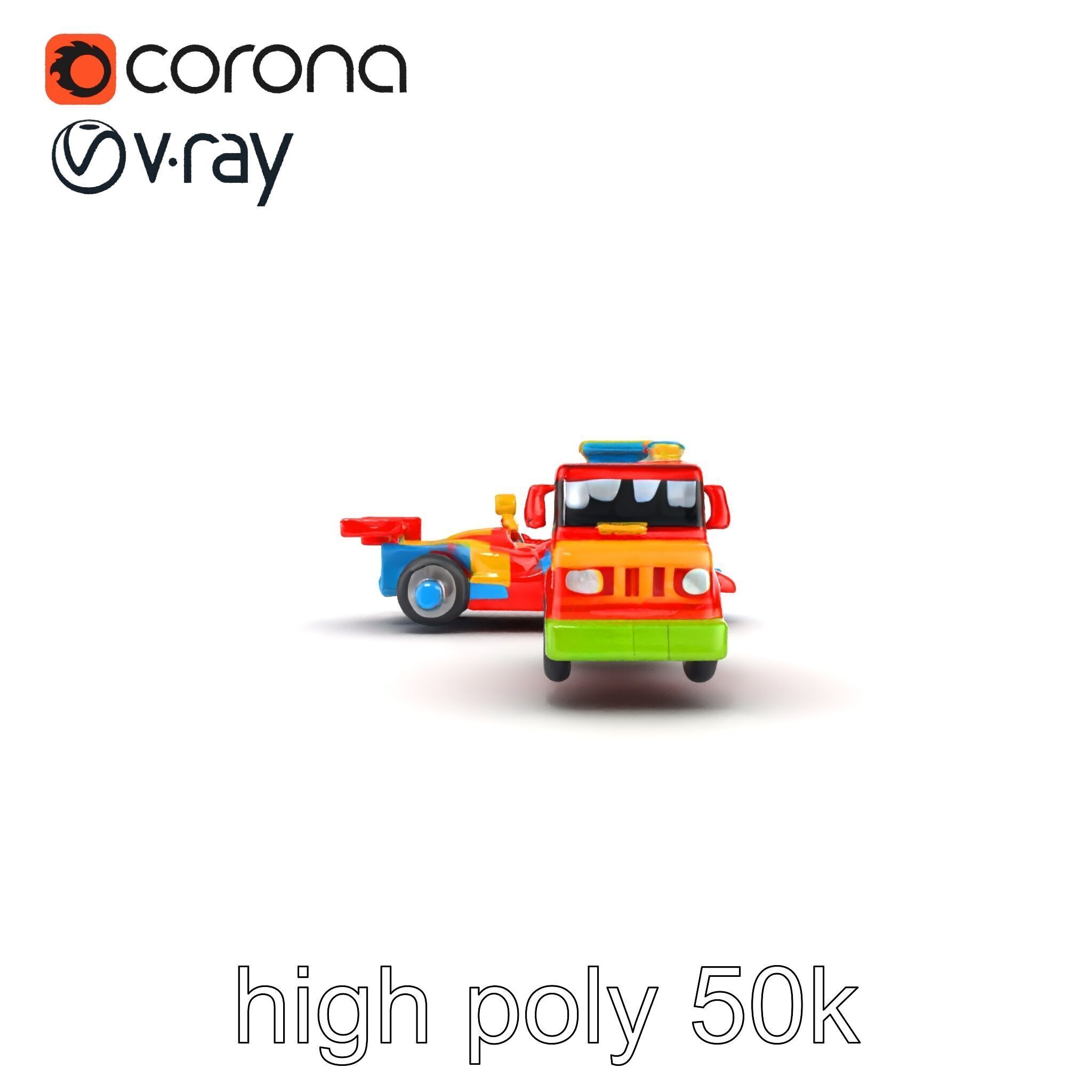 Vibrant Toy Cars Interactive Model Pack Low-poly 3D model_21