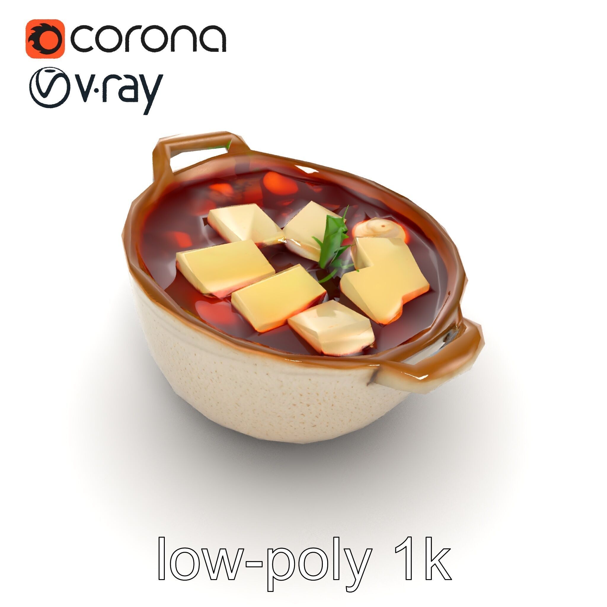 Korean Tofu Stew Pot Photorealistic model pack Low-poly 3D model_43