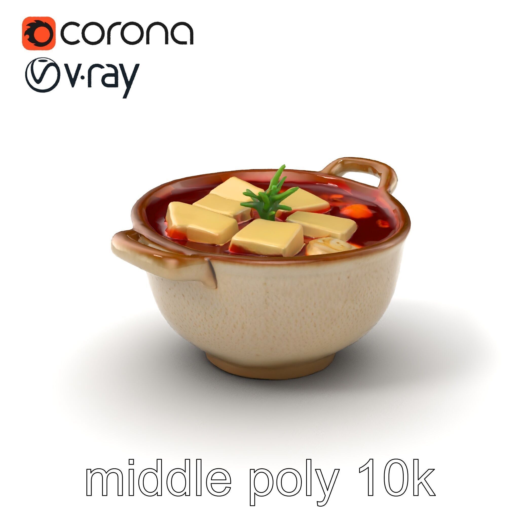 Korean Tofu Stew Pot Photorealistic model pack Low-poly 3D model_35