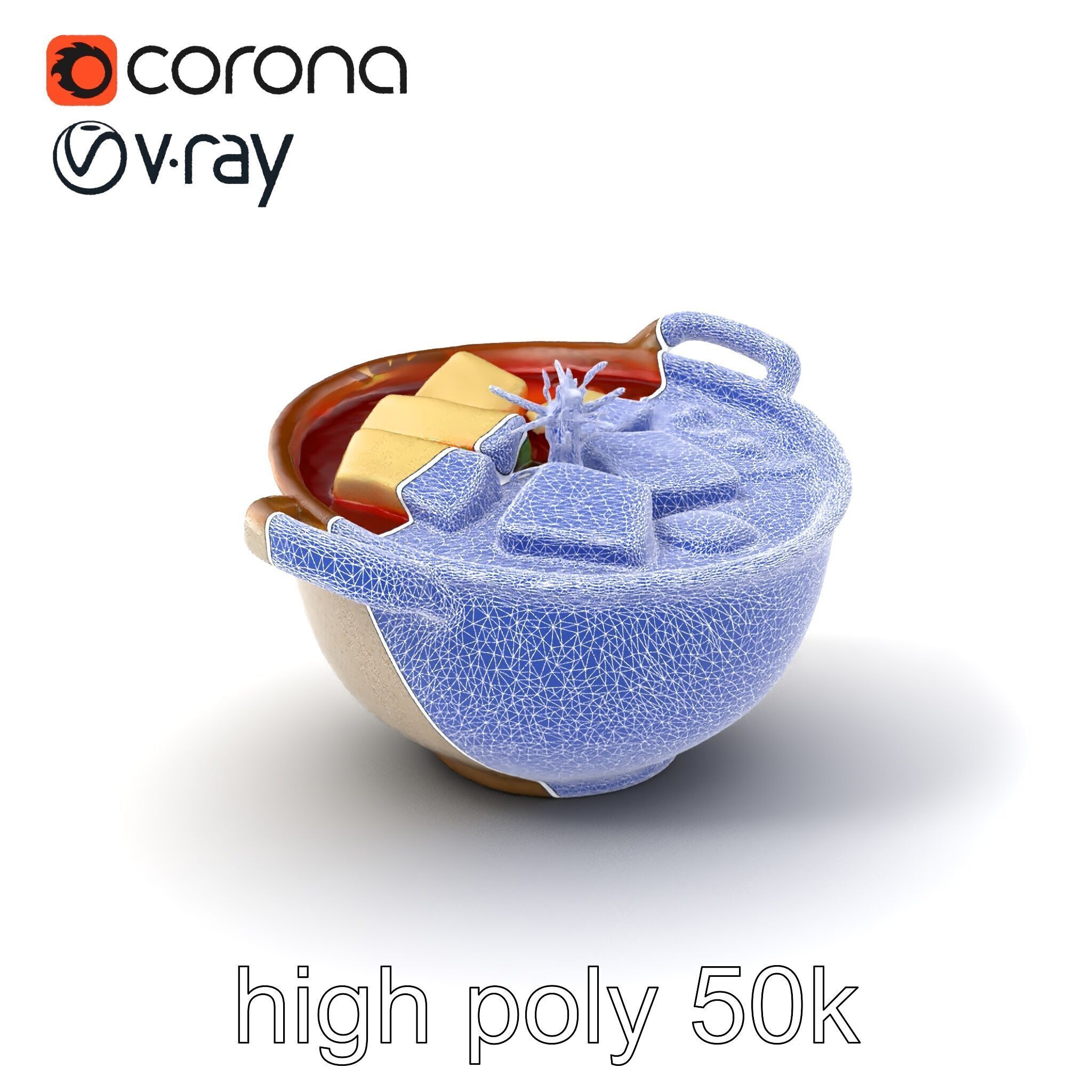 Korean Tofu Stew Pot Photorealistic model pack Low-poly 3D model_41