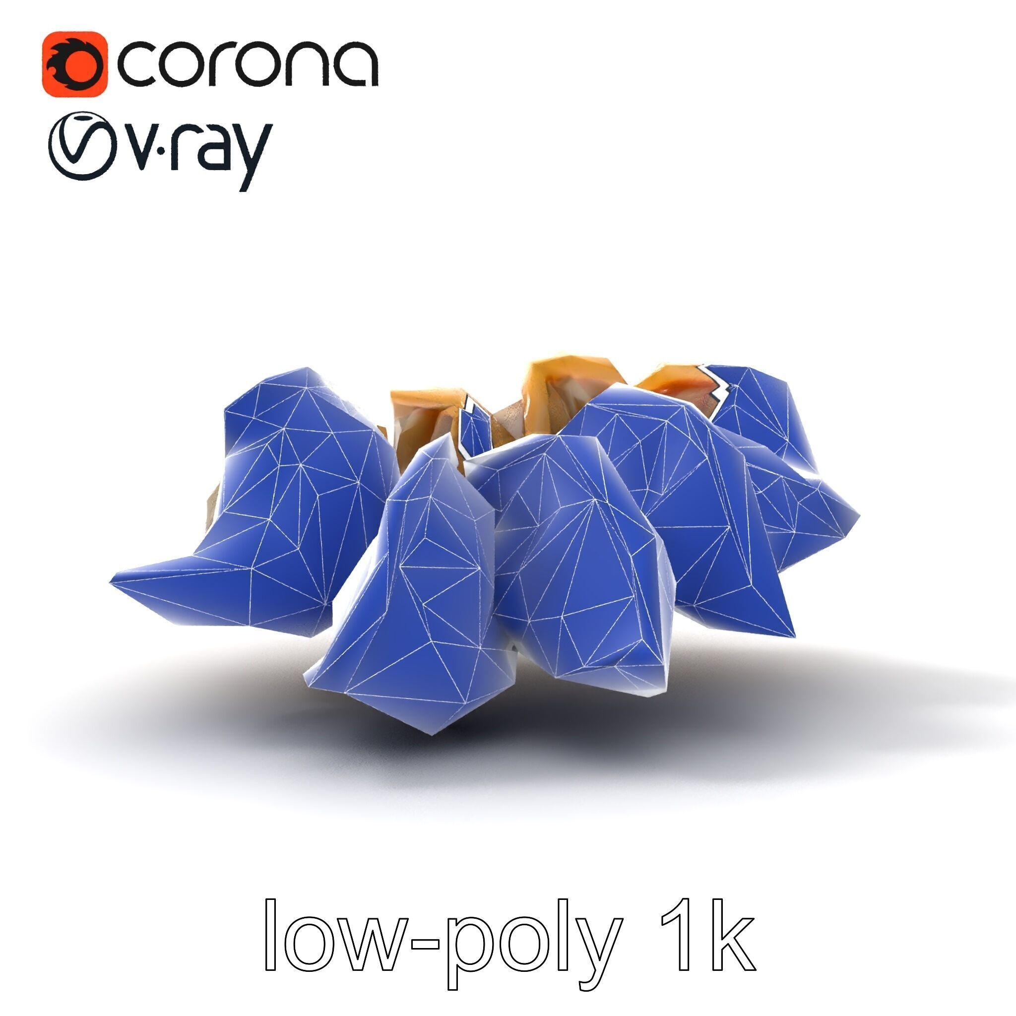 Korean Dumplings Plate Realistic Texture Model Pack Low-poly 3D model_30