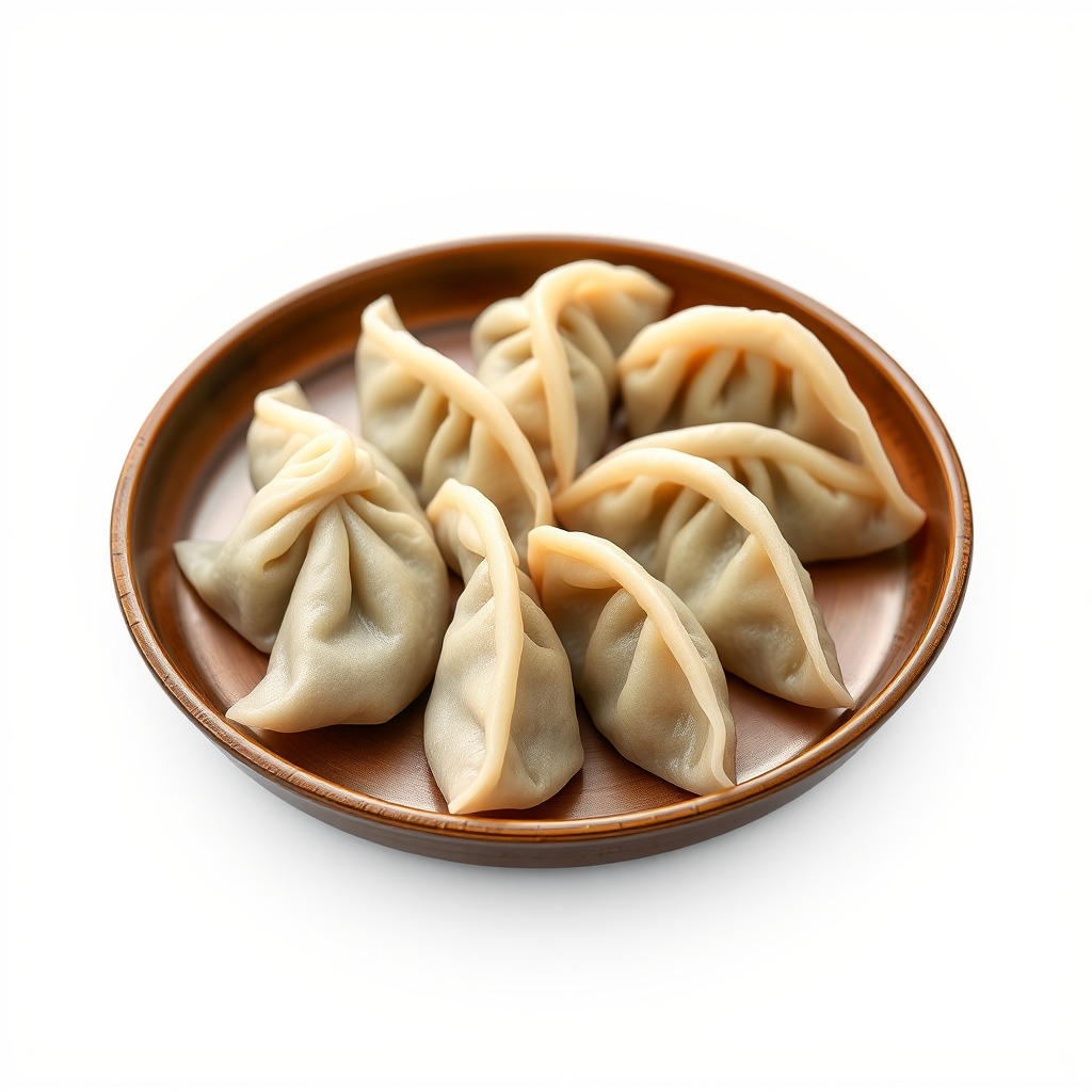 Korean Dumplings Plate Realistic Texture Model Pack Low-poly 3D model_3