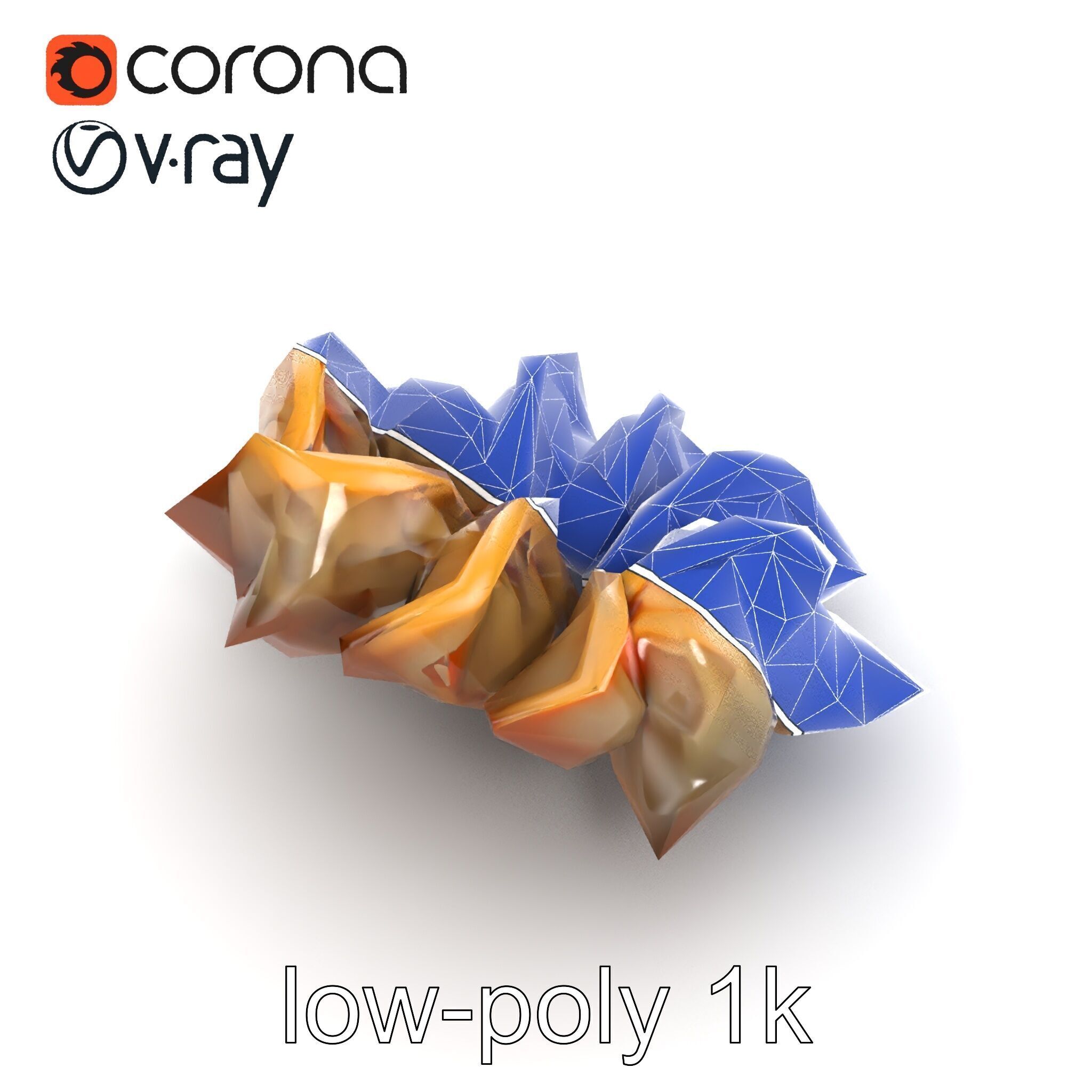 Korean Dumplings Plate Realistic Texture Model Pack Low-poly 3D model_19