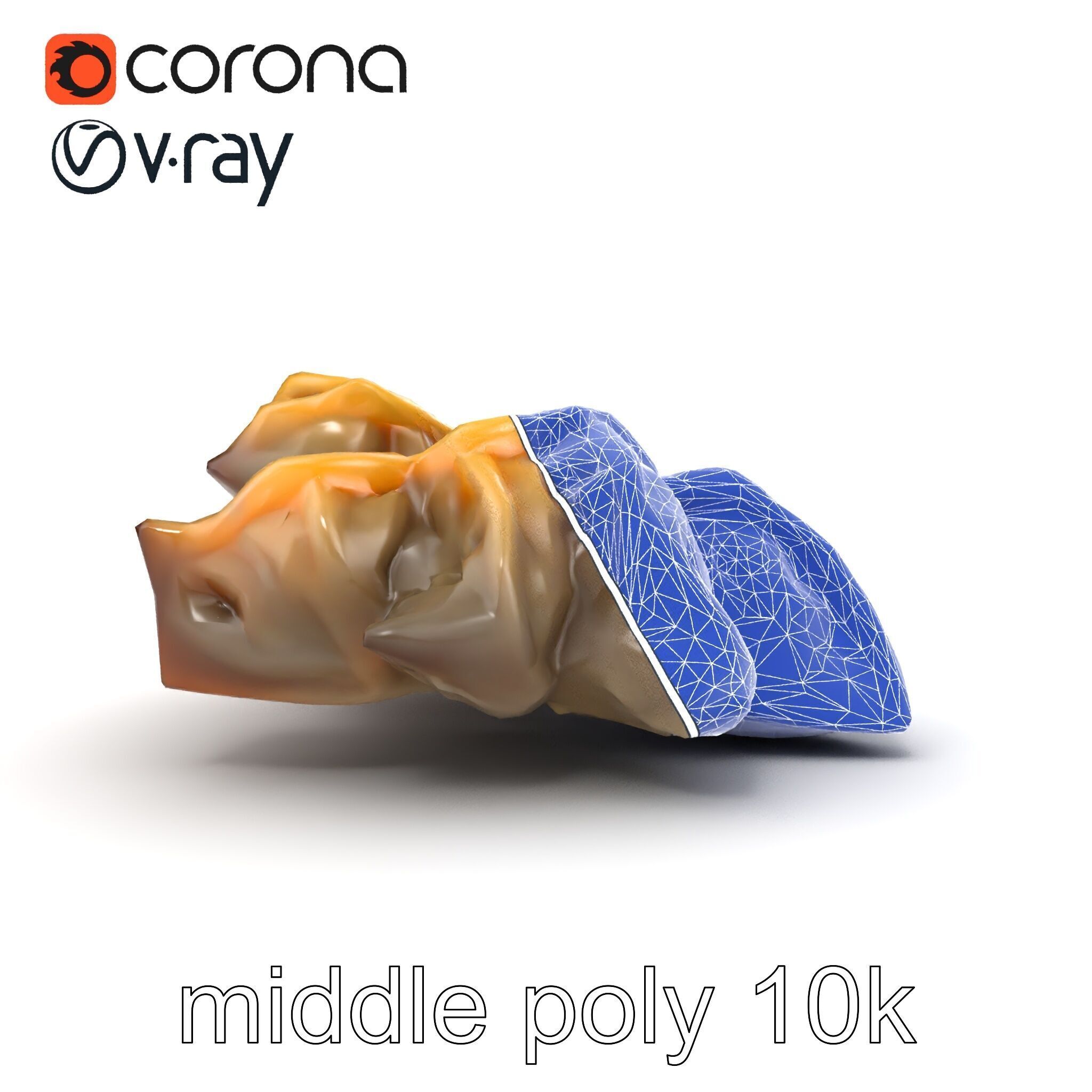 Korean Dumplings Plate Realistic Texture Model Pack Low-poly 3D model_21