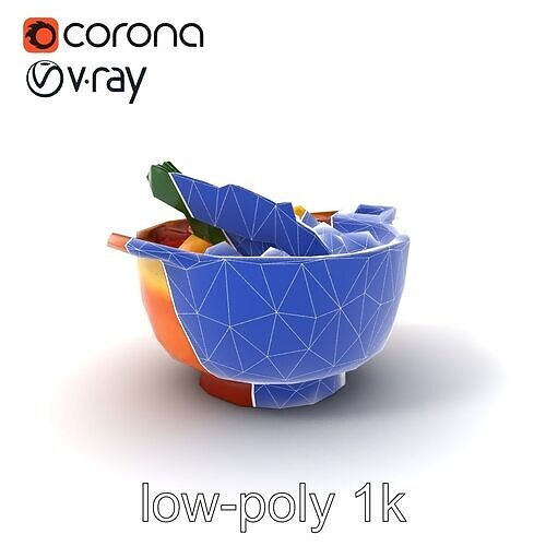 Korean Tteokbokki Pot with Sauce and Rice Cakes model pack Low-poly 3D model 7