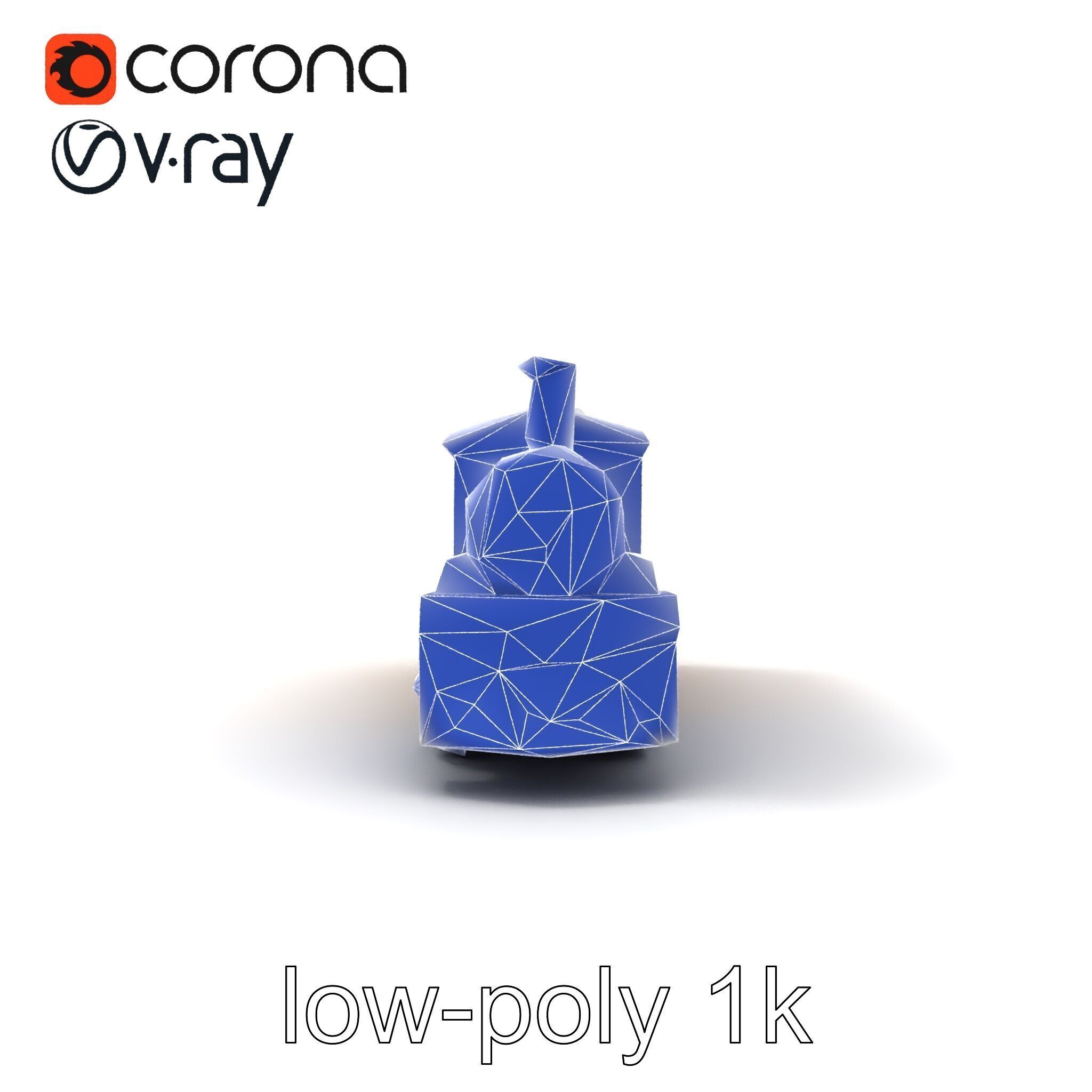 Cartoon Train Set Model Pack with Movable Parts Low-poly 3D model_26