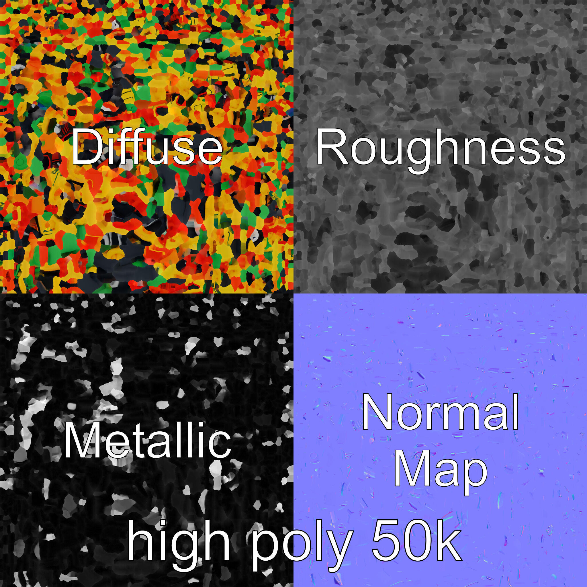 Cartoon Train Set Model Pack with Movable Parts Low-poly 3D model_3