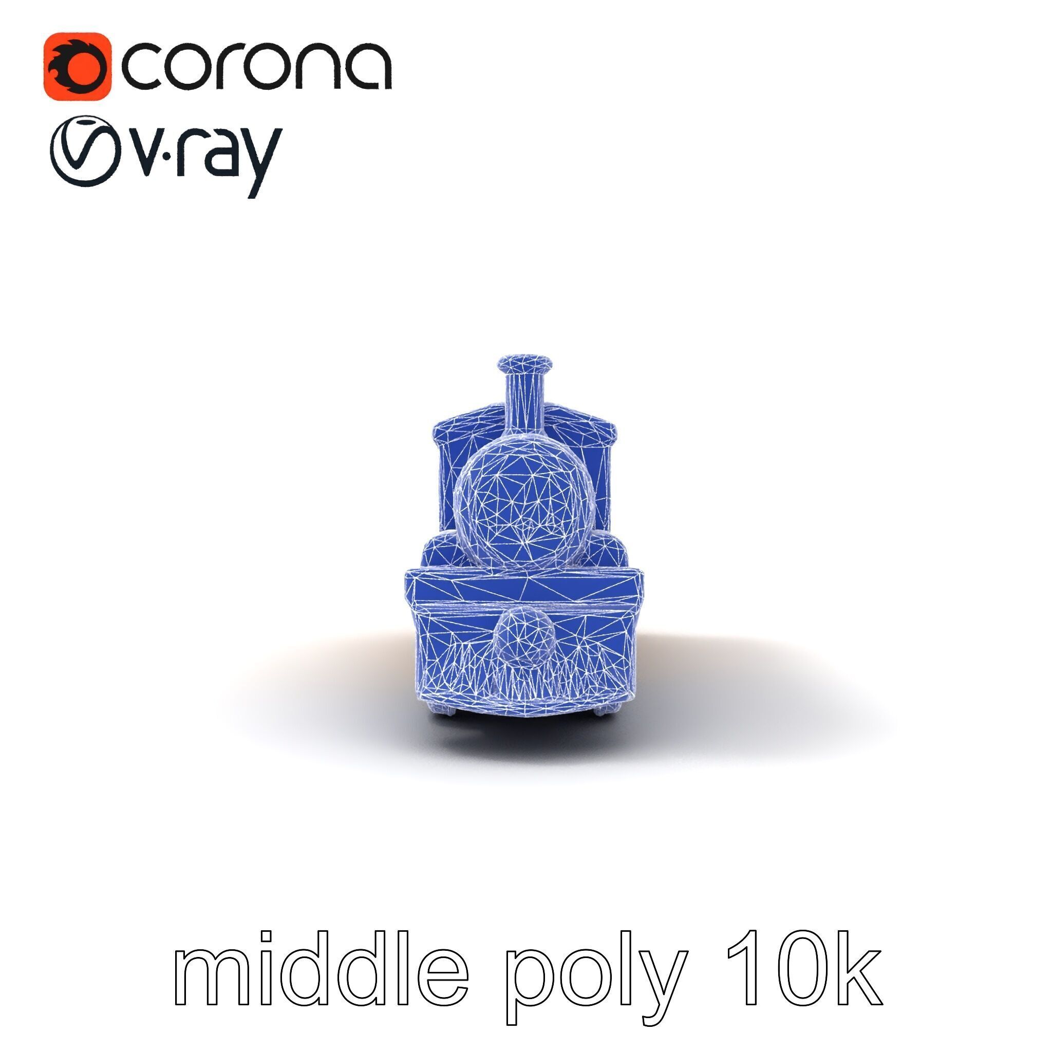 Cartoon Train Set Model Pack with Movable Parts Low-poly 3D model_15