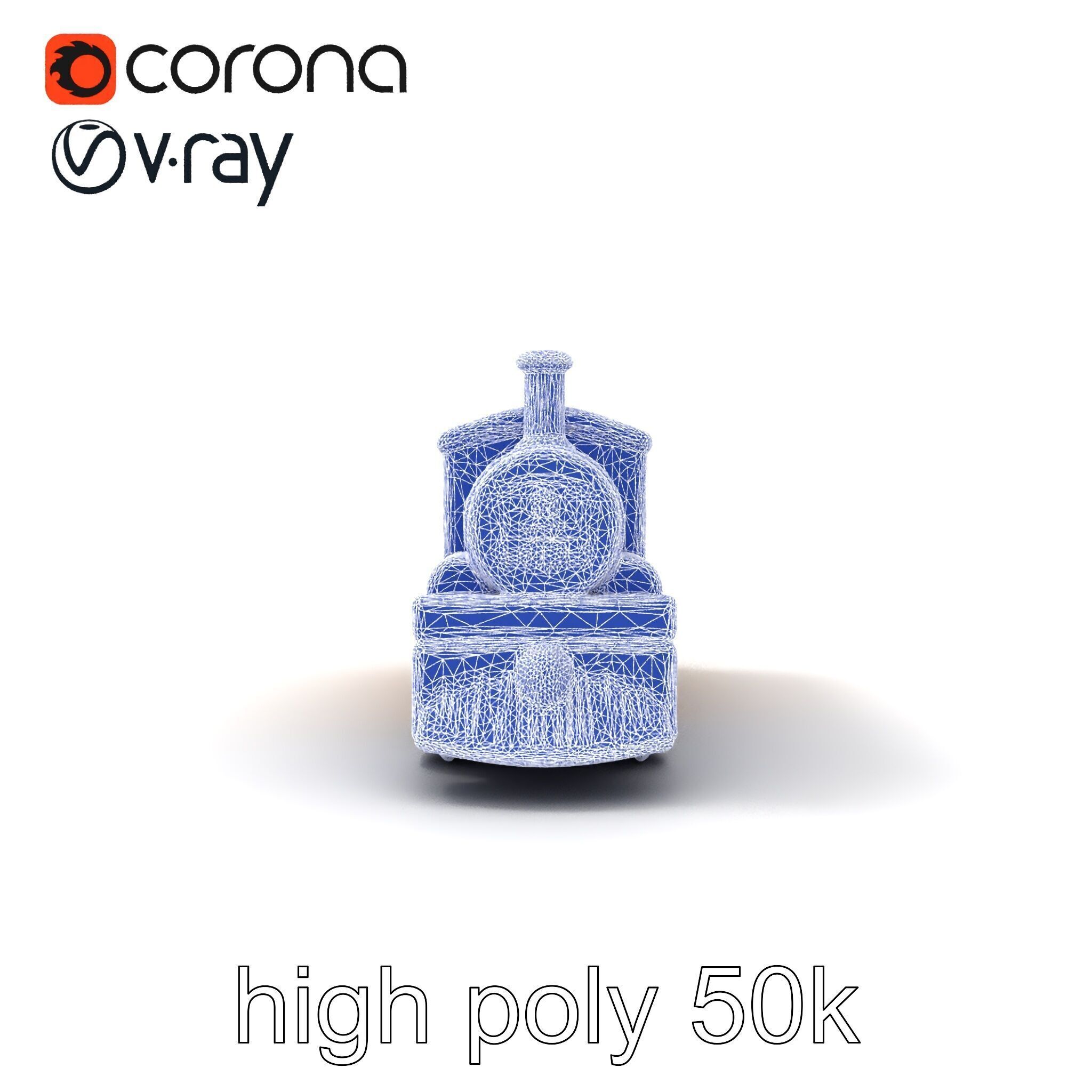 Cartoon Train Set Model Pack with Movable Parts Low-poly 3D model_19