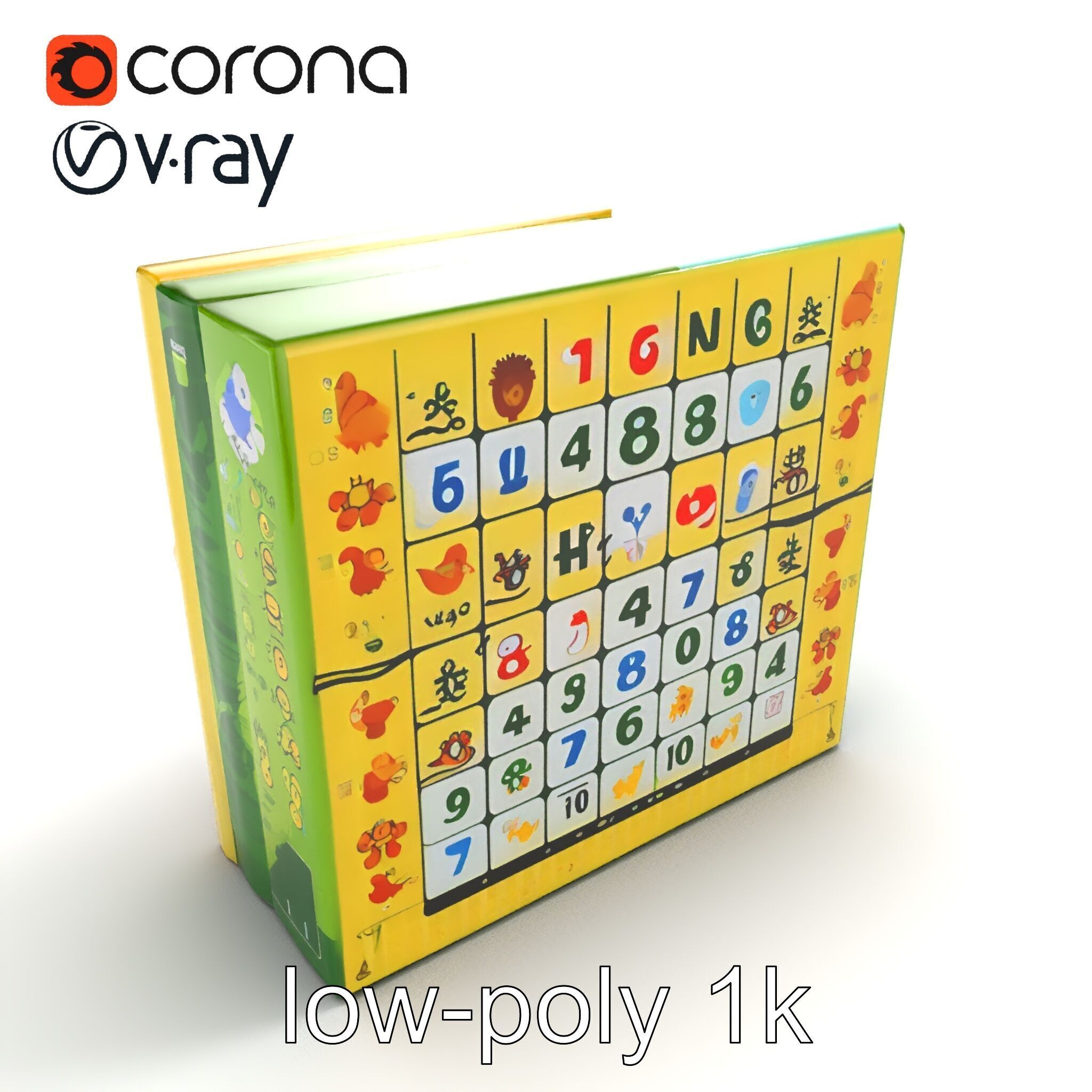 Safari Animal Bingo Game Model Pack Low-poly 3D model_9