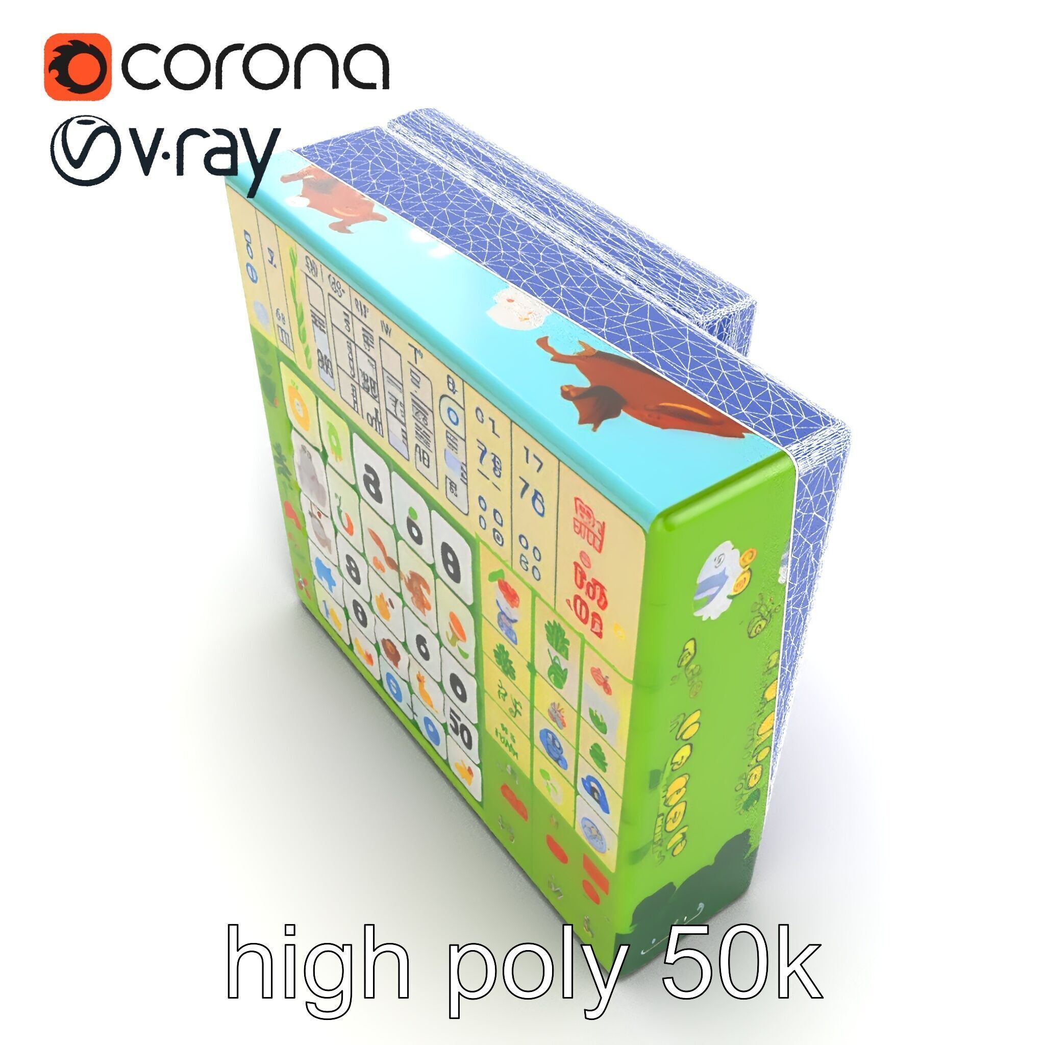 Safari Animal Bingo Game Model Pack Low-poly 3D model_27