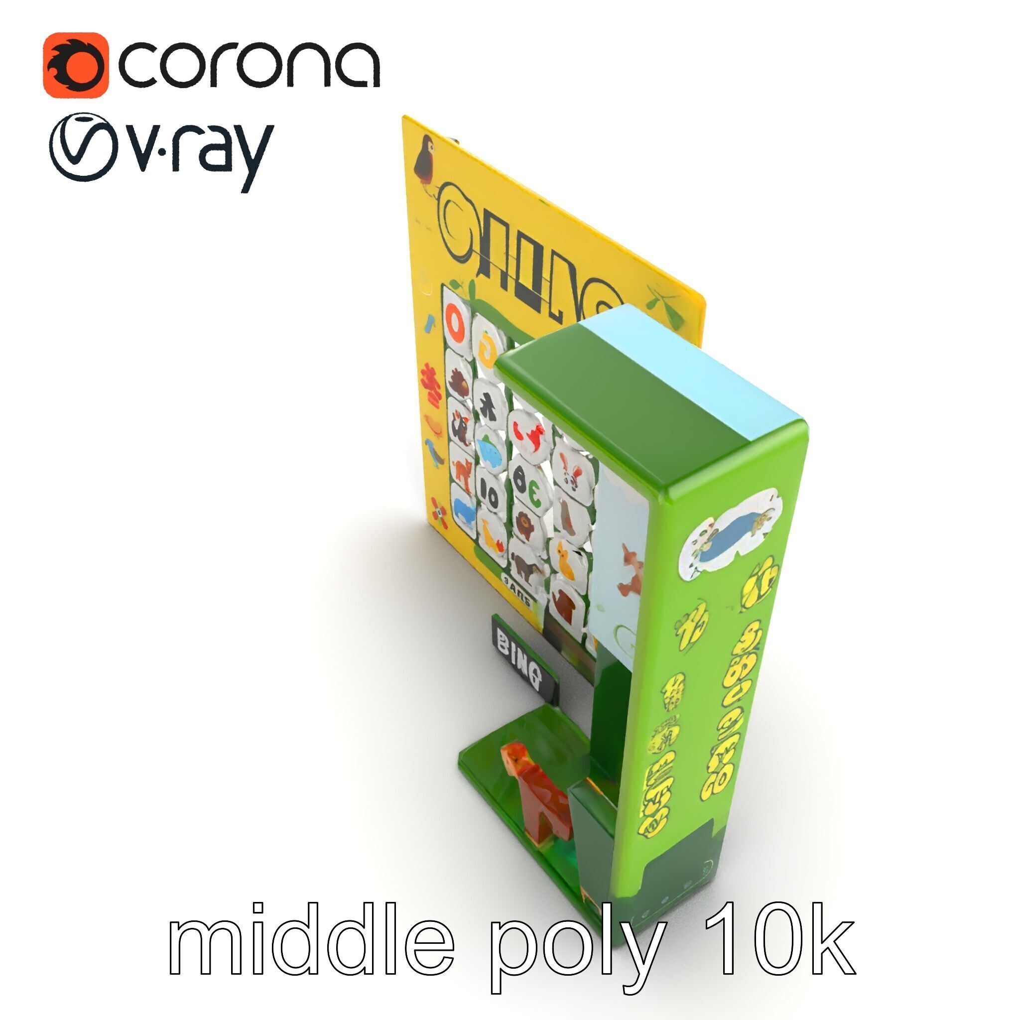 Safari Animal Bingo Game Model Pack Low-poly 3D model_11