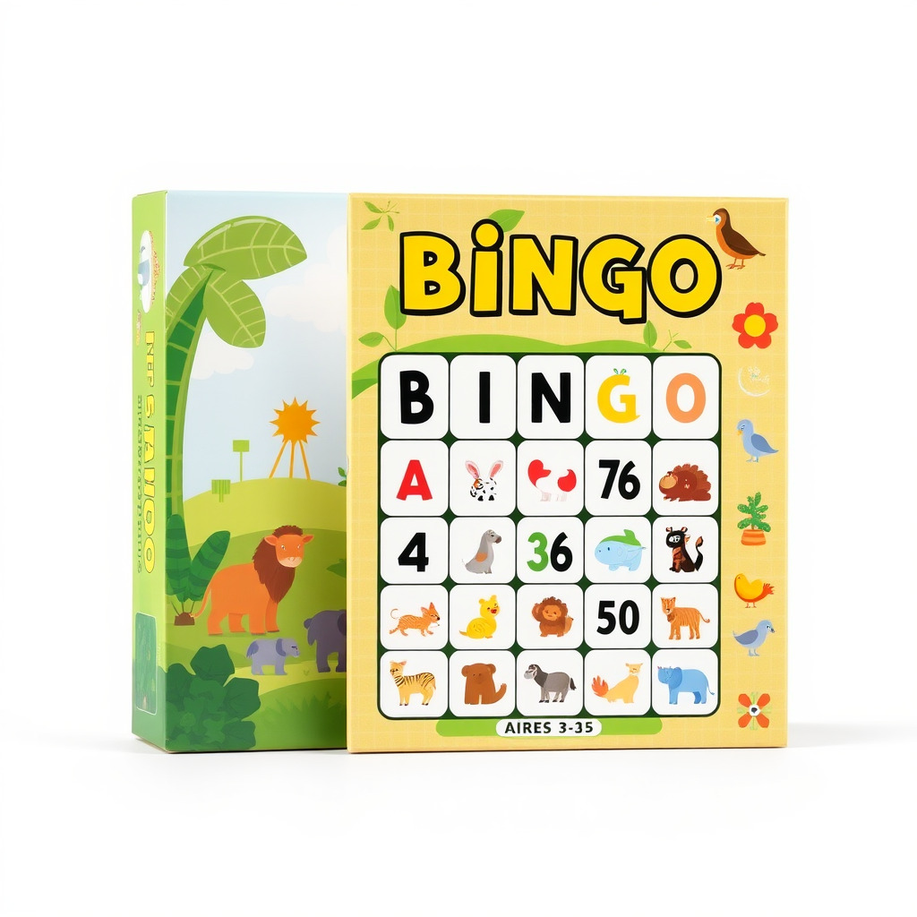 Safari Animal Bingo Game Model Pack Low-poly 3D model_4