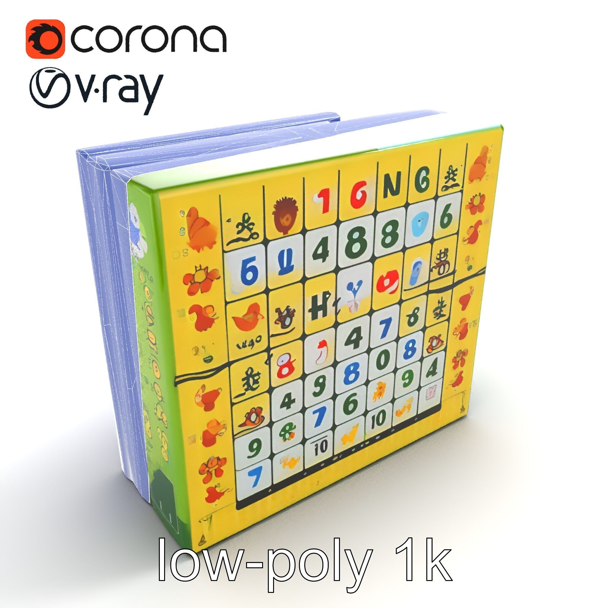 Safari Animal Bingo Game Model Pack Low-poly 3D model_30