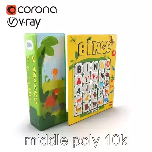 Safari Animal Bingo Game Model Pack Low-poly 3D model