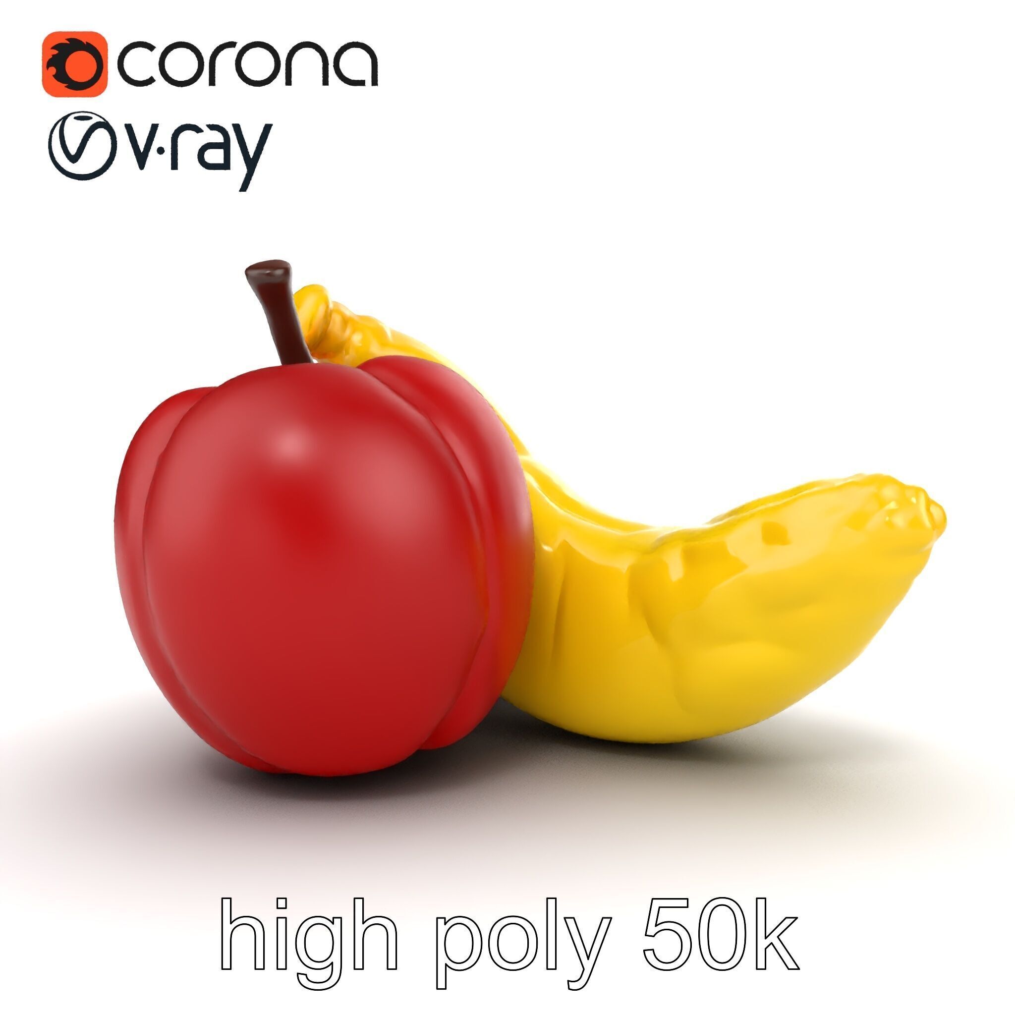 Fruit Shaped Plushie Toys Model Pack Low-poly 3D model_19