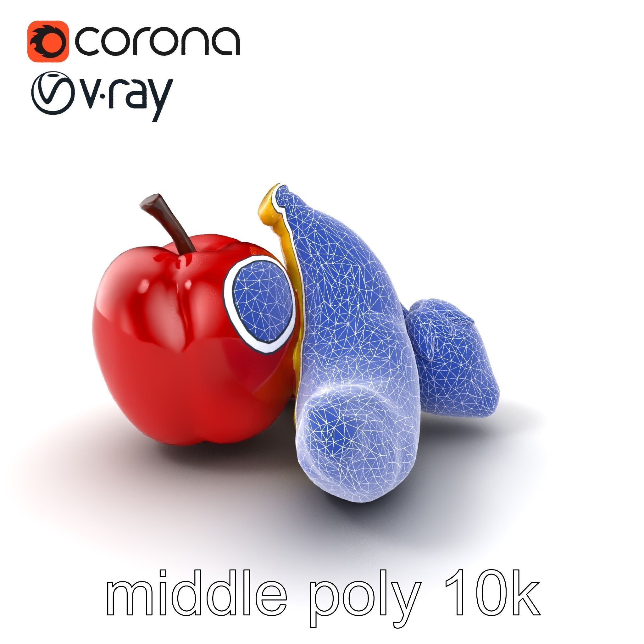 Fruit Shaped Plushie Toys Model Pack Low-poly 3D model_6