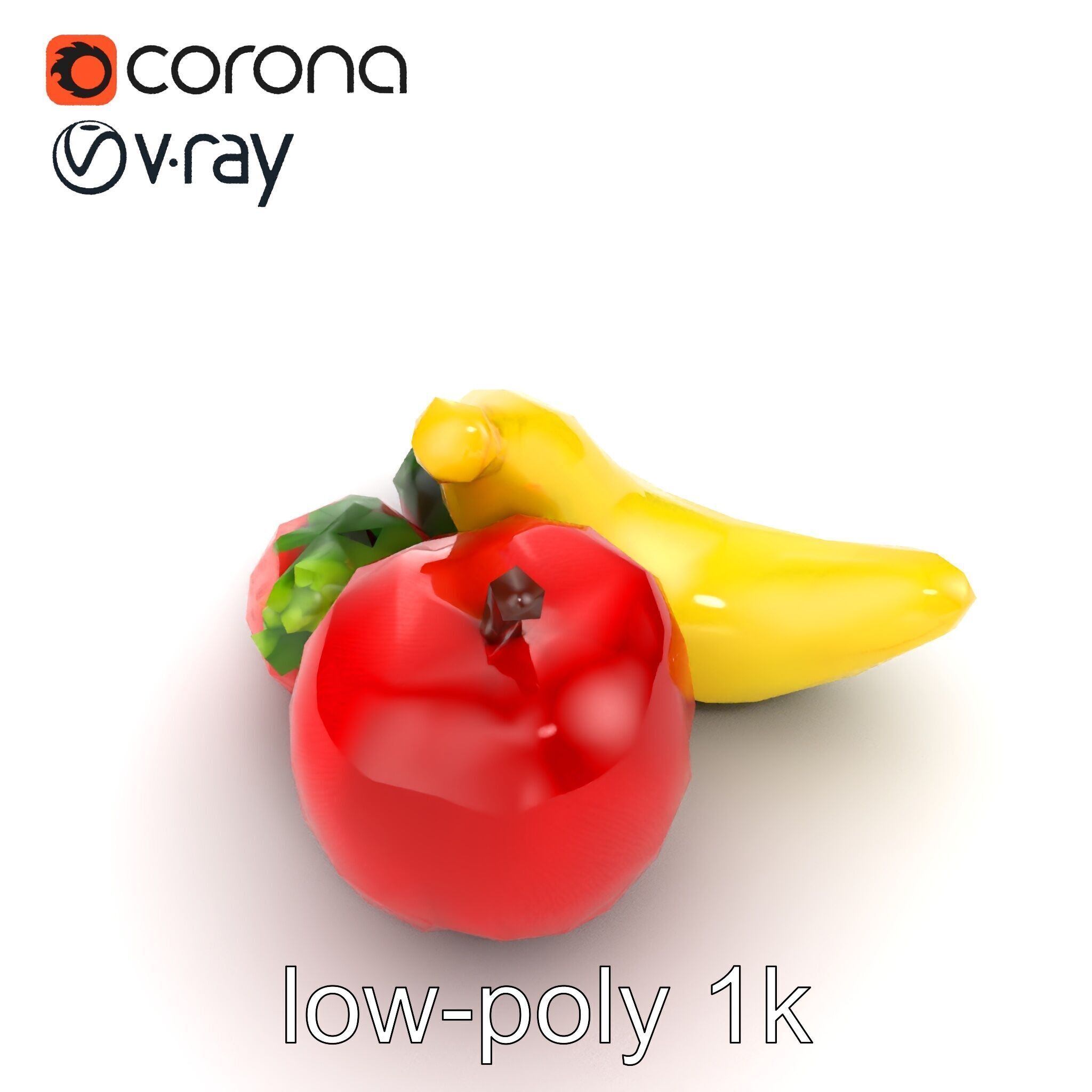 Fruit Shaped Plushie Toys Model Pack Low-poly 3D model_27