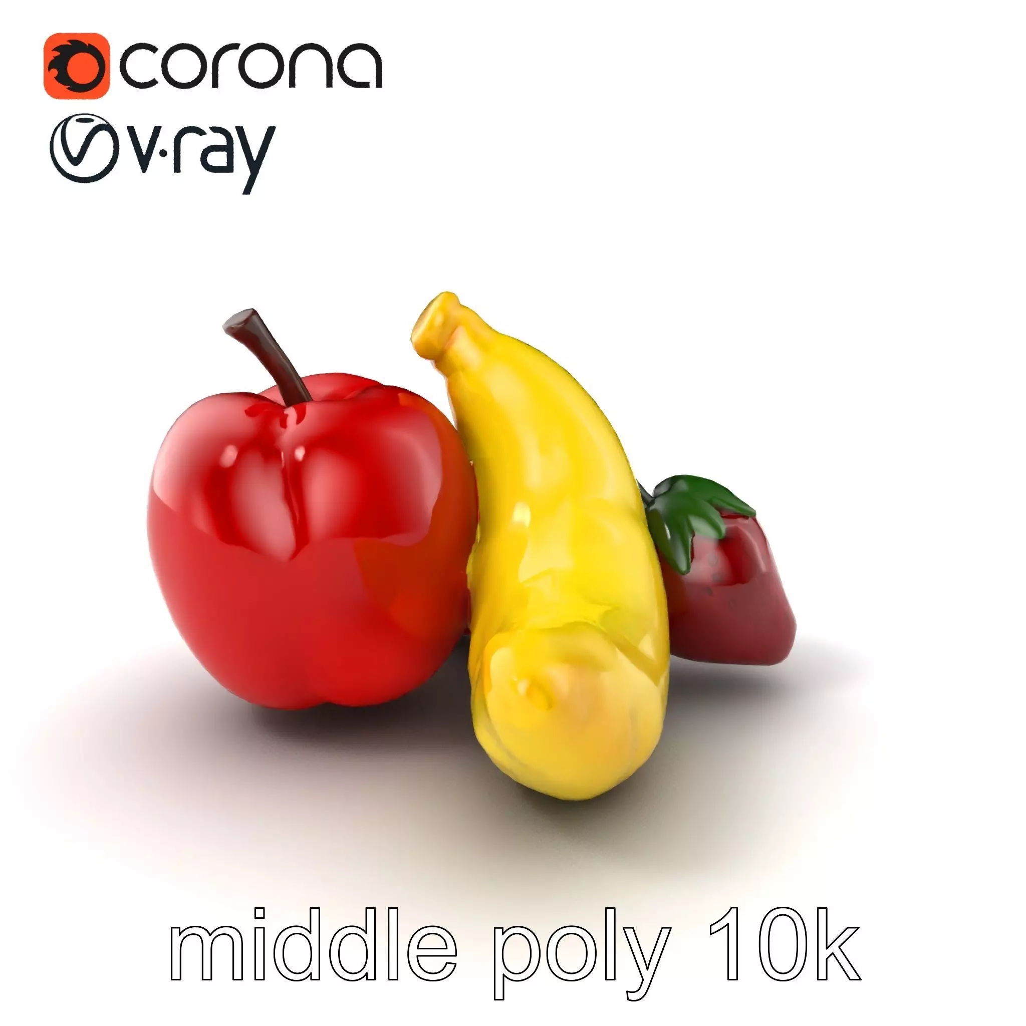 Fruit Shaped Plushie Toys Model Pack Low-poly 3D model_0