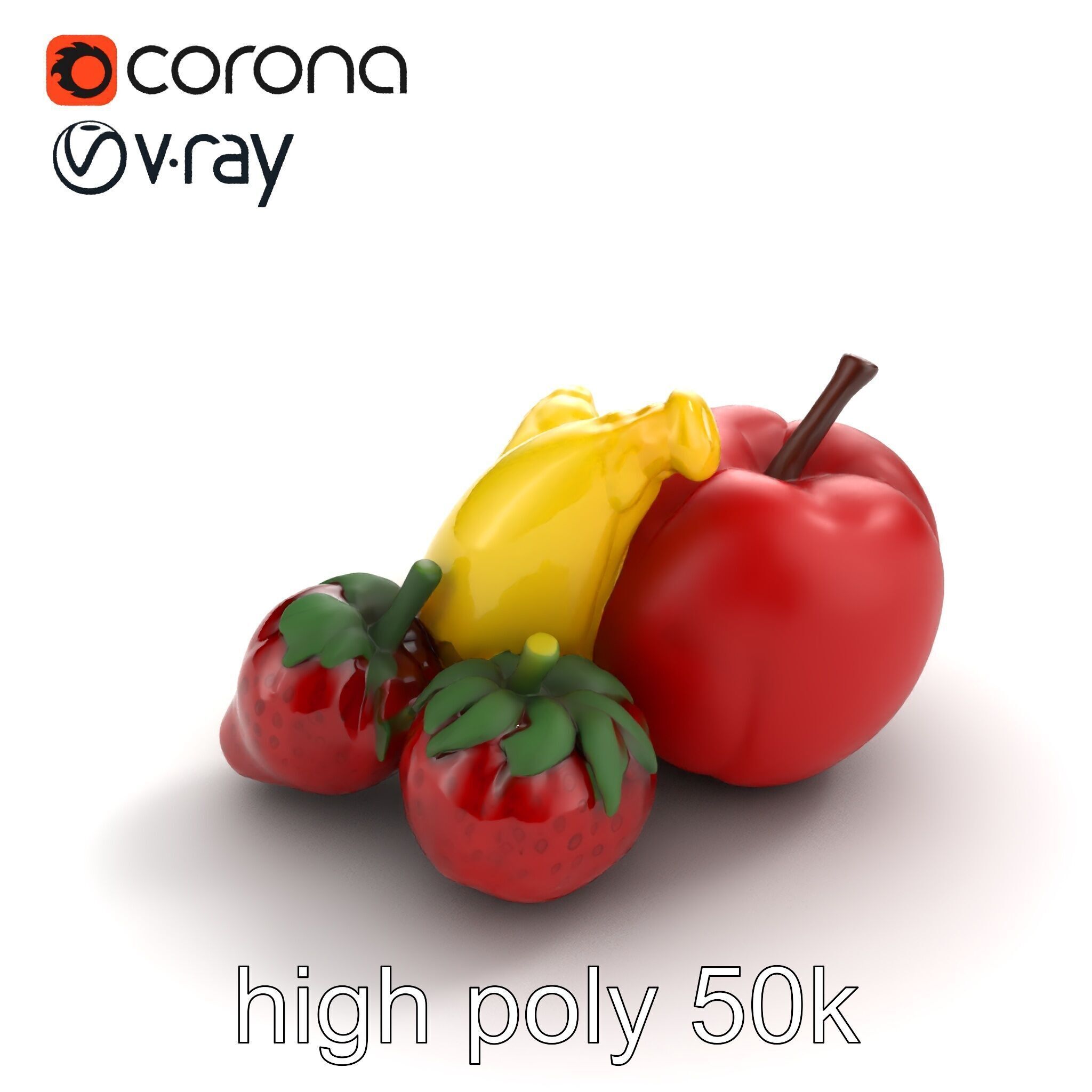 Fruit Shaped Plushie Toys Model Pack Low-poly 3D model_26