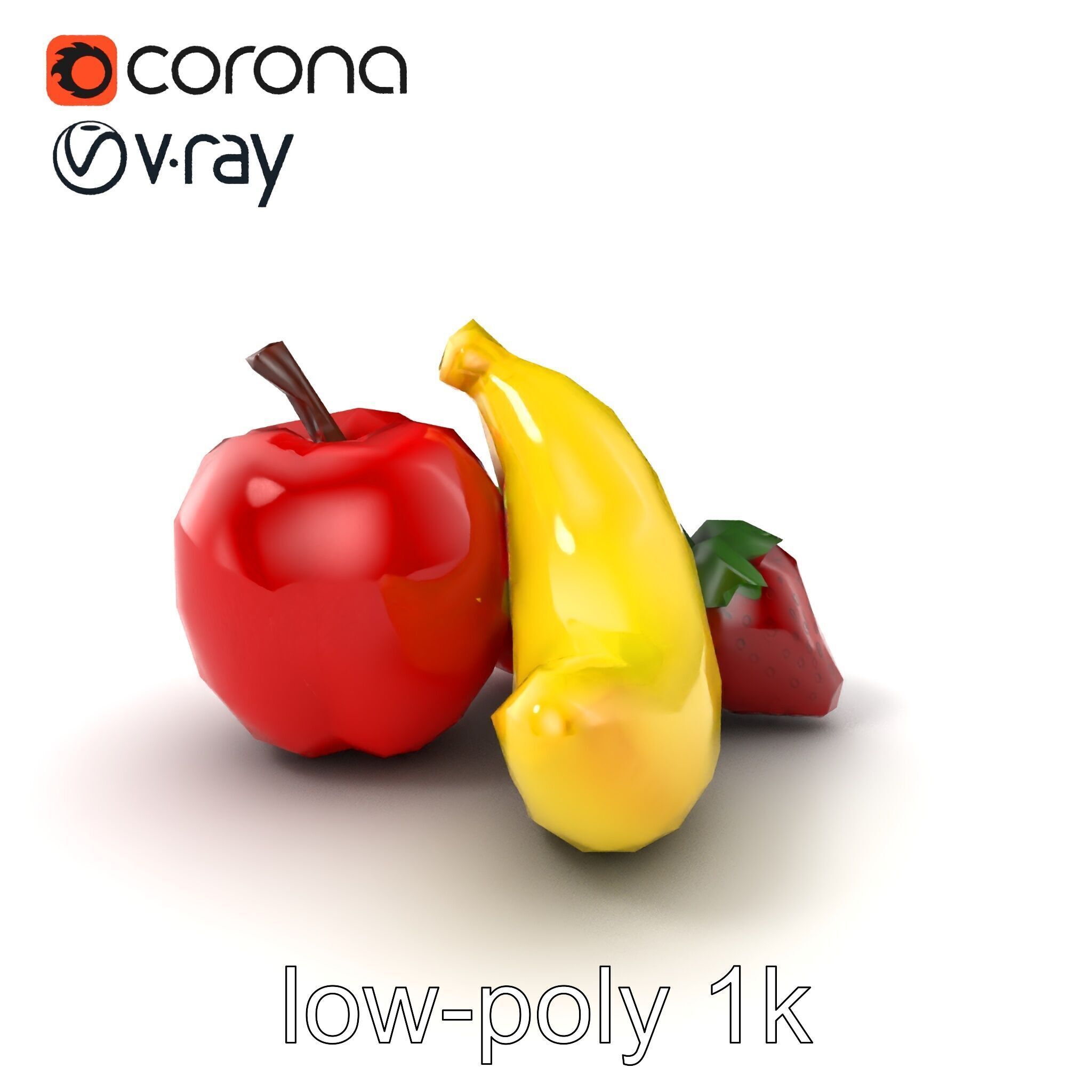 Fruit Shaped Plushie Toys Model Pack Low-poly 3D model_5