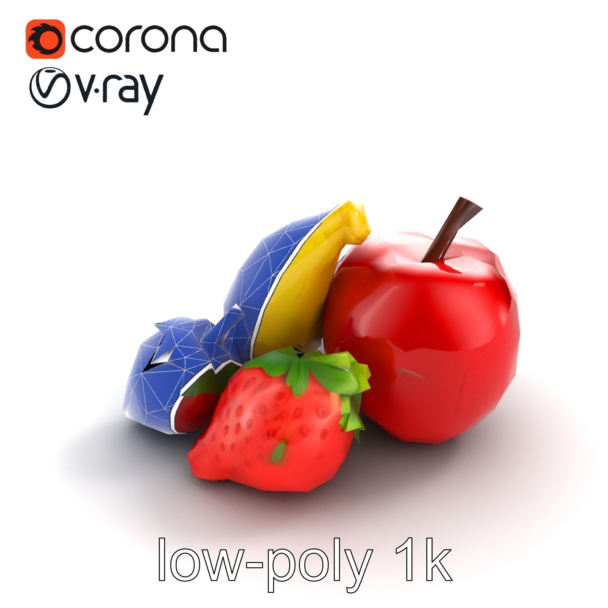 Fruit Shaped Plushie Toys Model Pack Low-poly 3D model_20