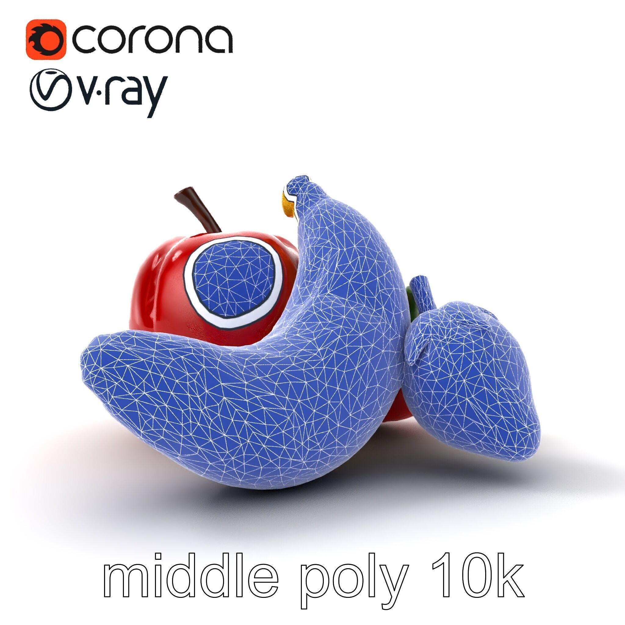 Fruit Shaped Plushie Toys Model Pack Low-poly 3D model_17
