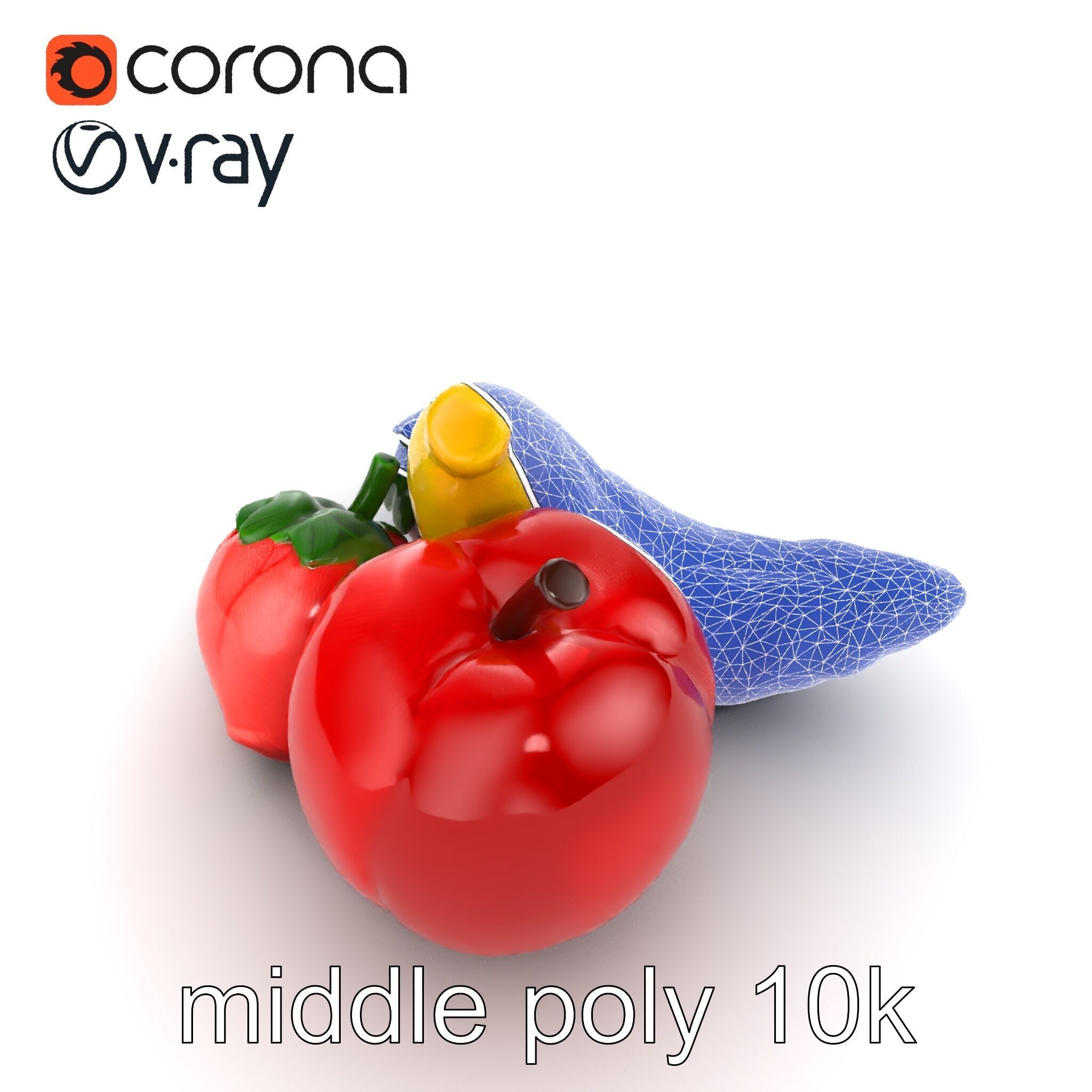 Fruit Shaped Plushie Toys Model Pack Low-poly 3D model_11