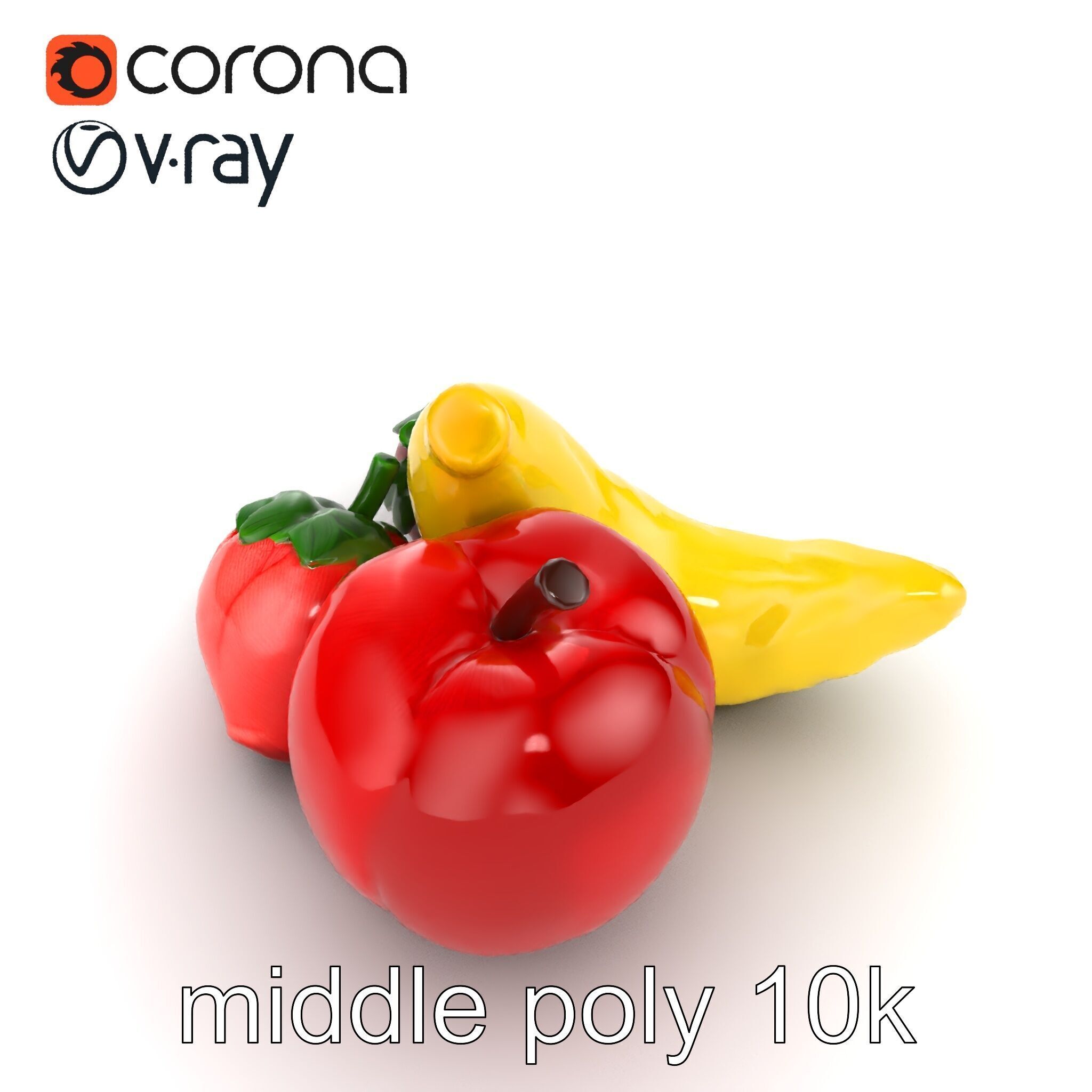 Fruit Shaped Plushie Toys Model Pack Low-poly 3D model_21